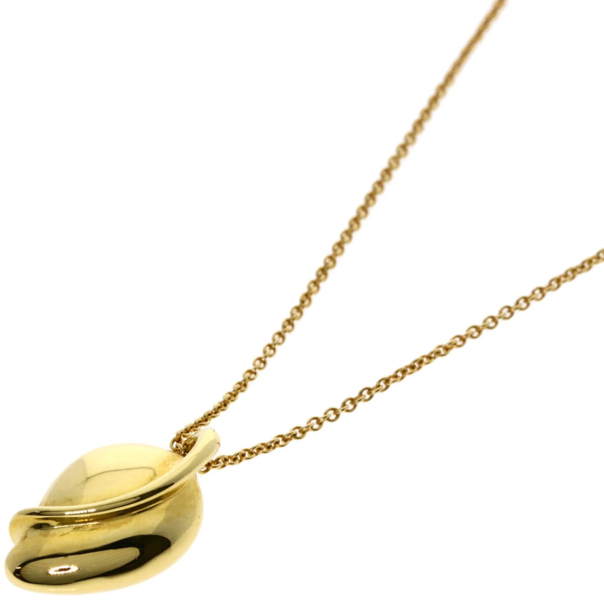 Leaf Pendant Necklace 18K Yellow Gold
