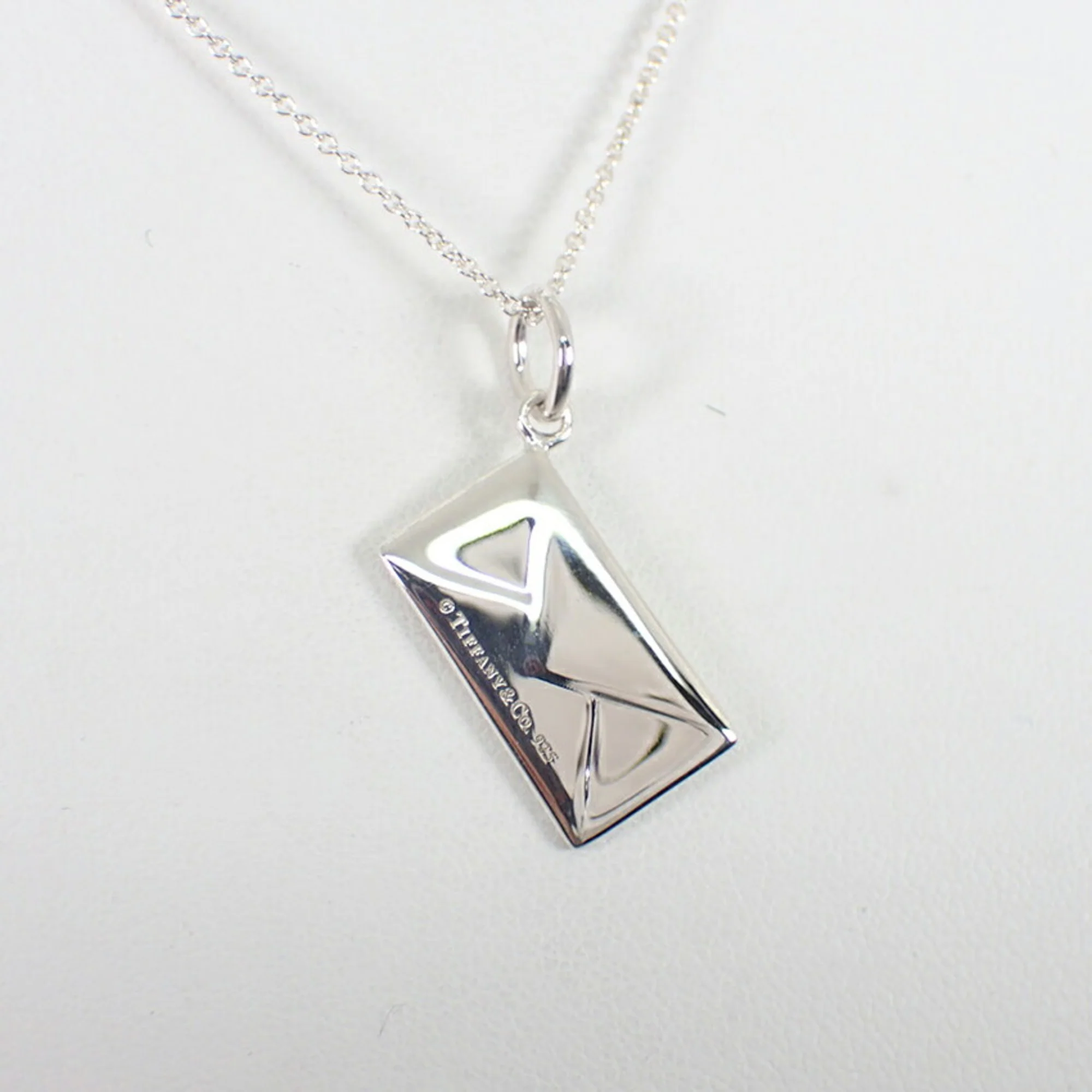 Letter Plate Pendant Necklace Sterling Silver with Diamond - Image 5