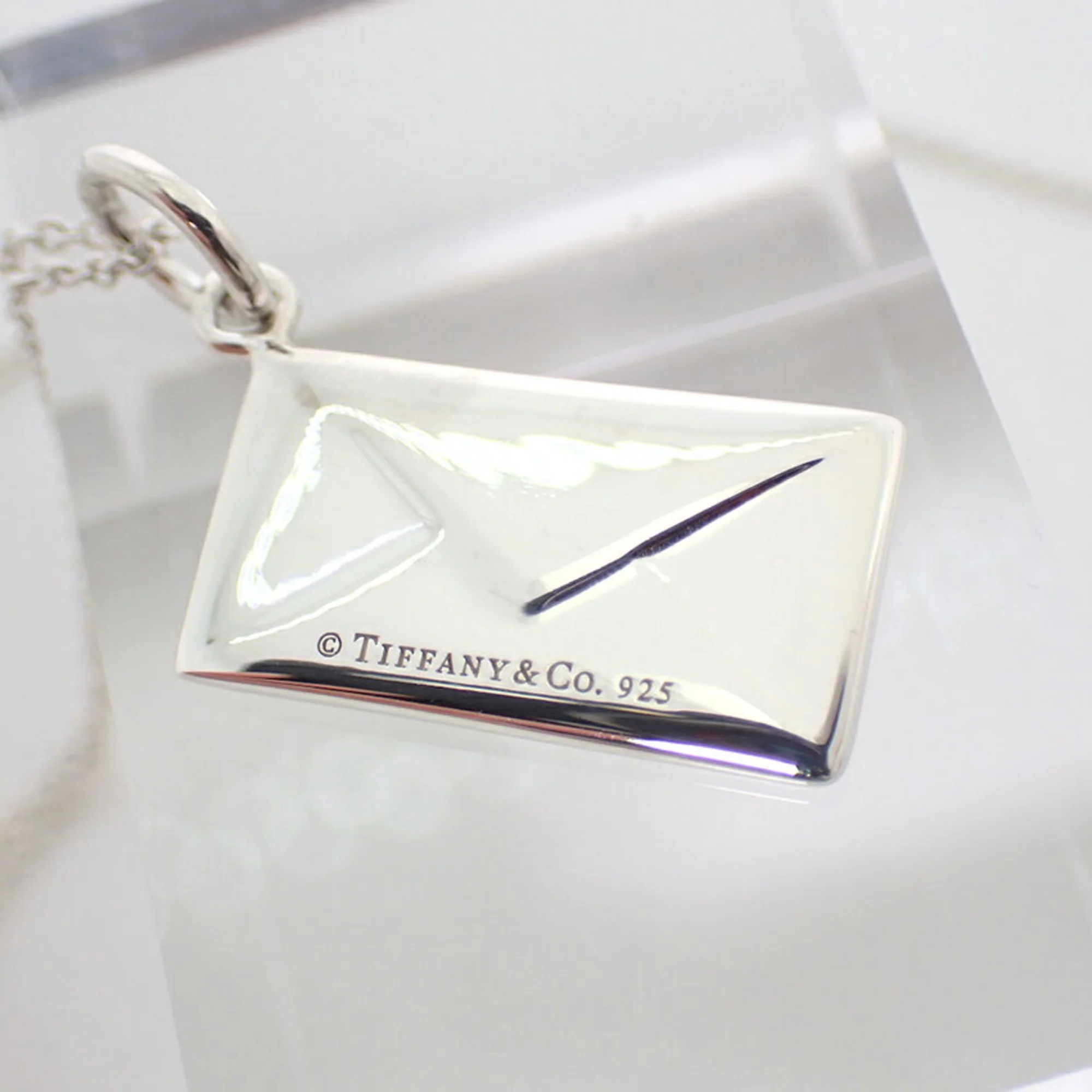 Letter Plate Pendant Necklace Sterling Silver with Diamond - Image 9