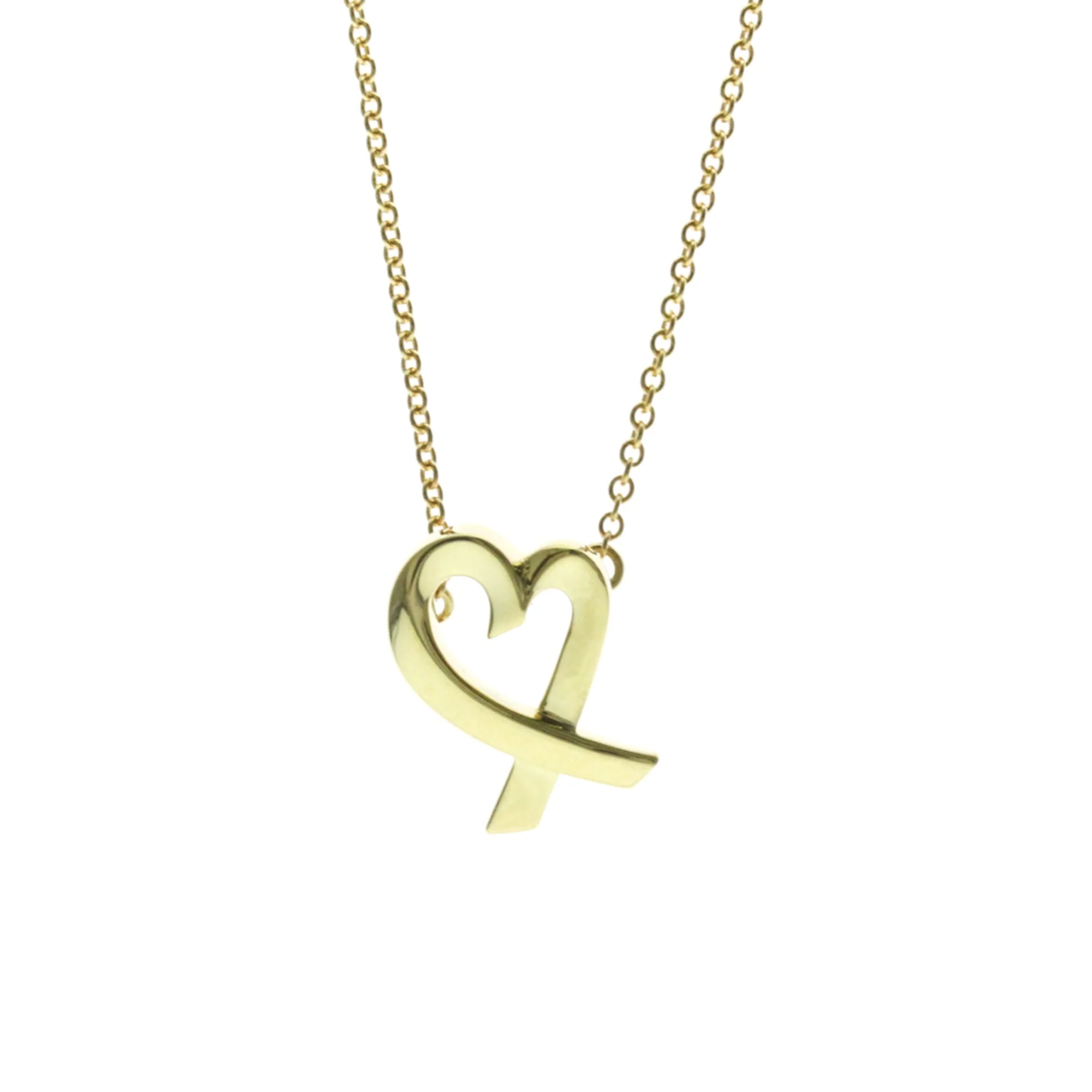Loving Heart Pendant Necklace 18K Yellow Gold