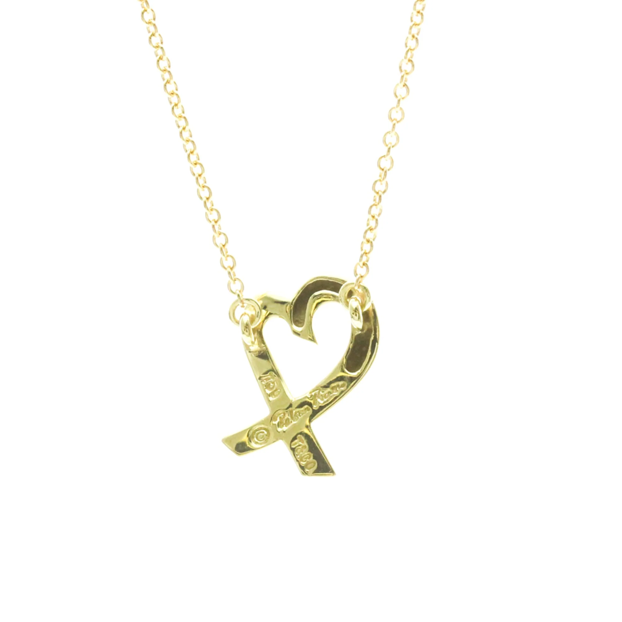Loving Heart Pendant Necklace 18K Yellow Gold - Image 2