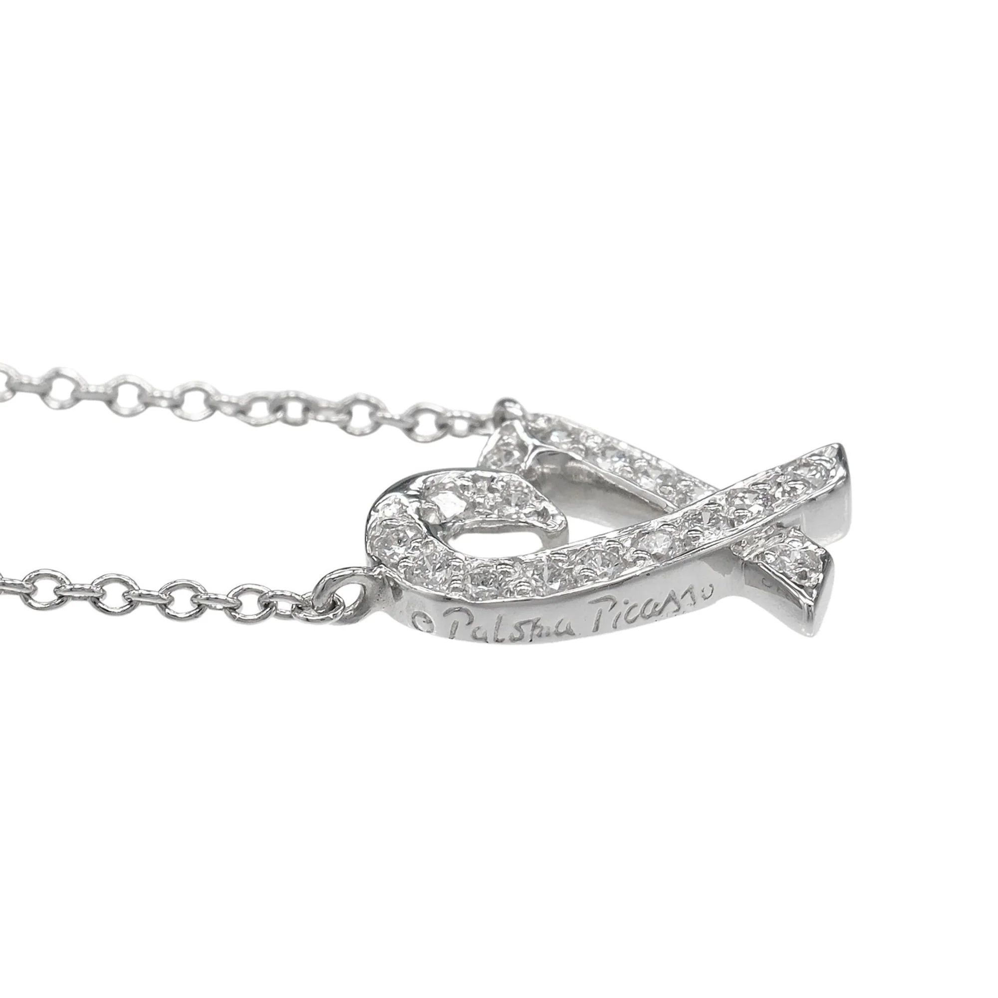 Loving Heart Pendant Necklace Platinum with Diamond - Image 4