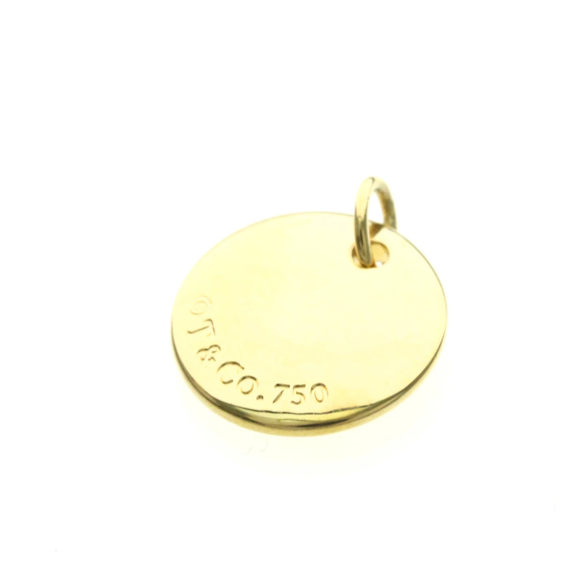 Notes Letter Disc Pendant Necklace 18K Rose Gold - Image 2