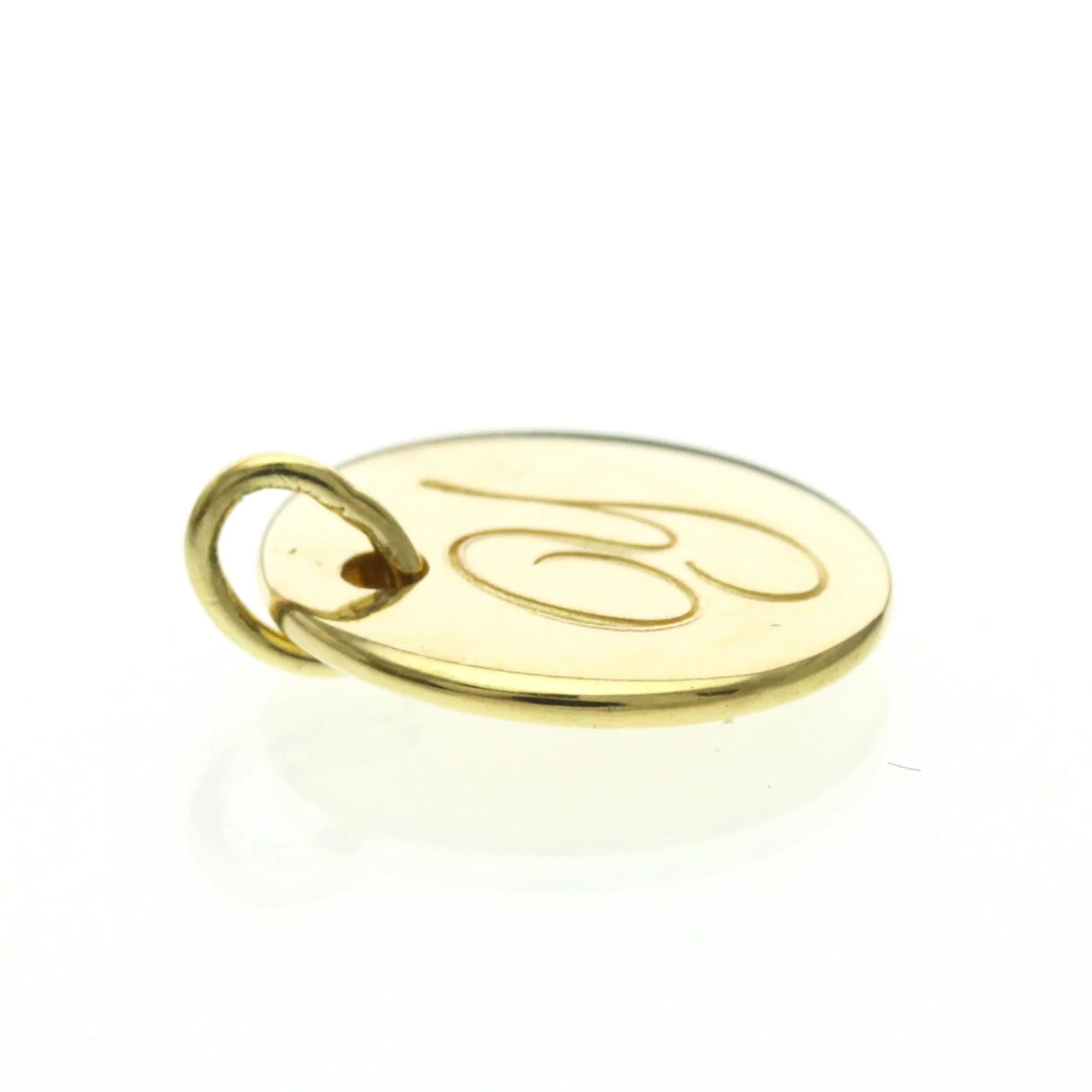 Notes Letter Disc Pendant Necklace 18K Rose Gold - Image 6