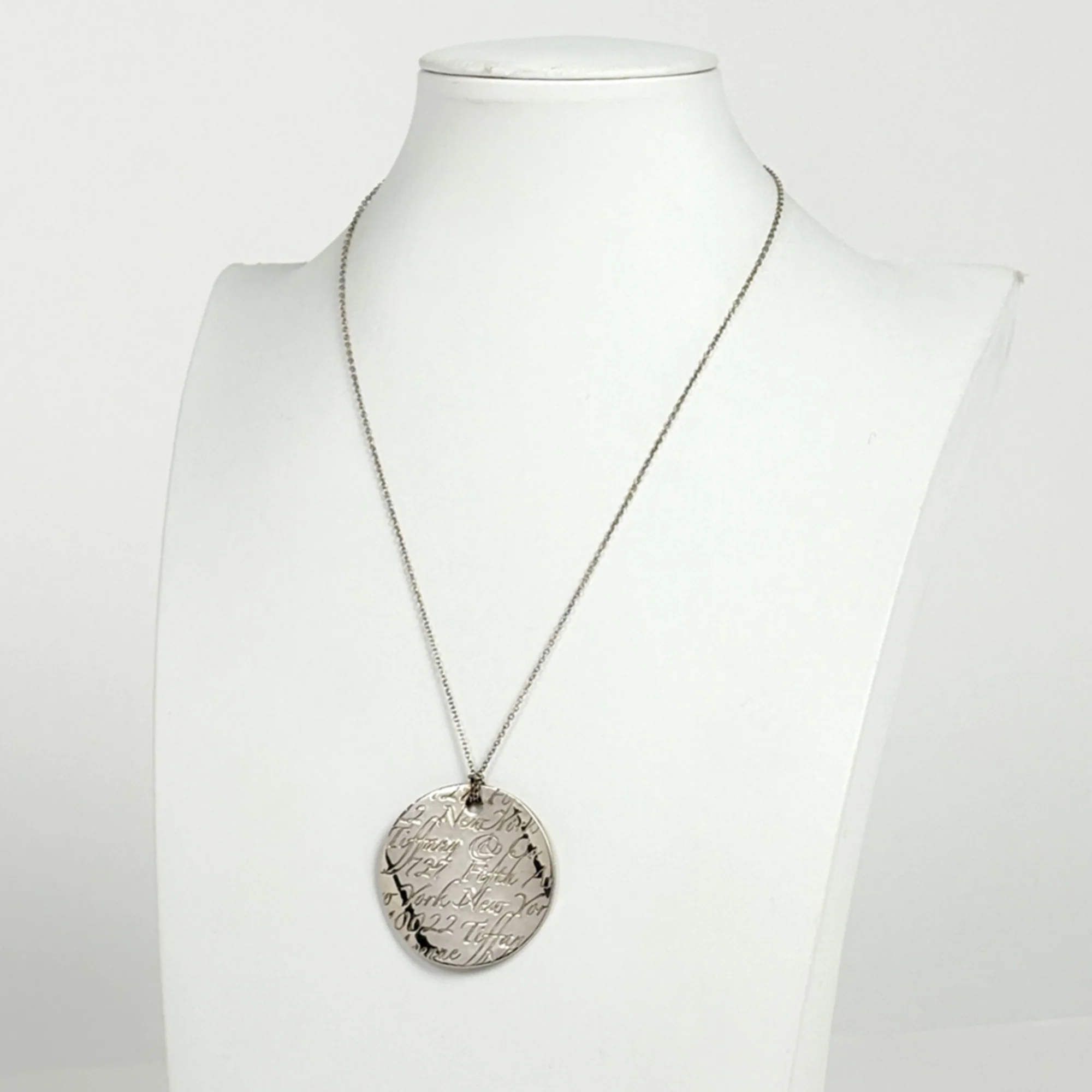 Notes Round Pendant Necklace Sterling Silver - Image 5