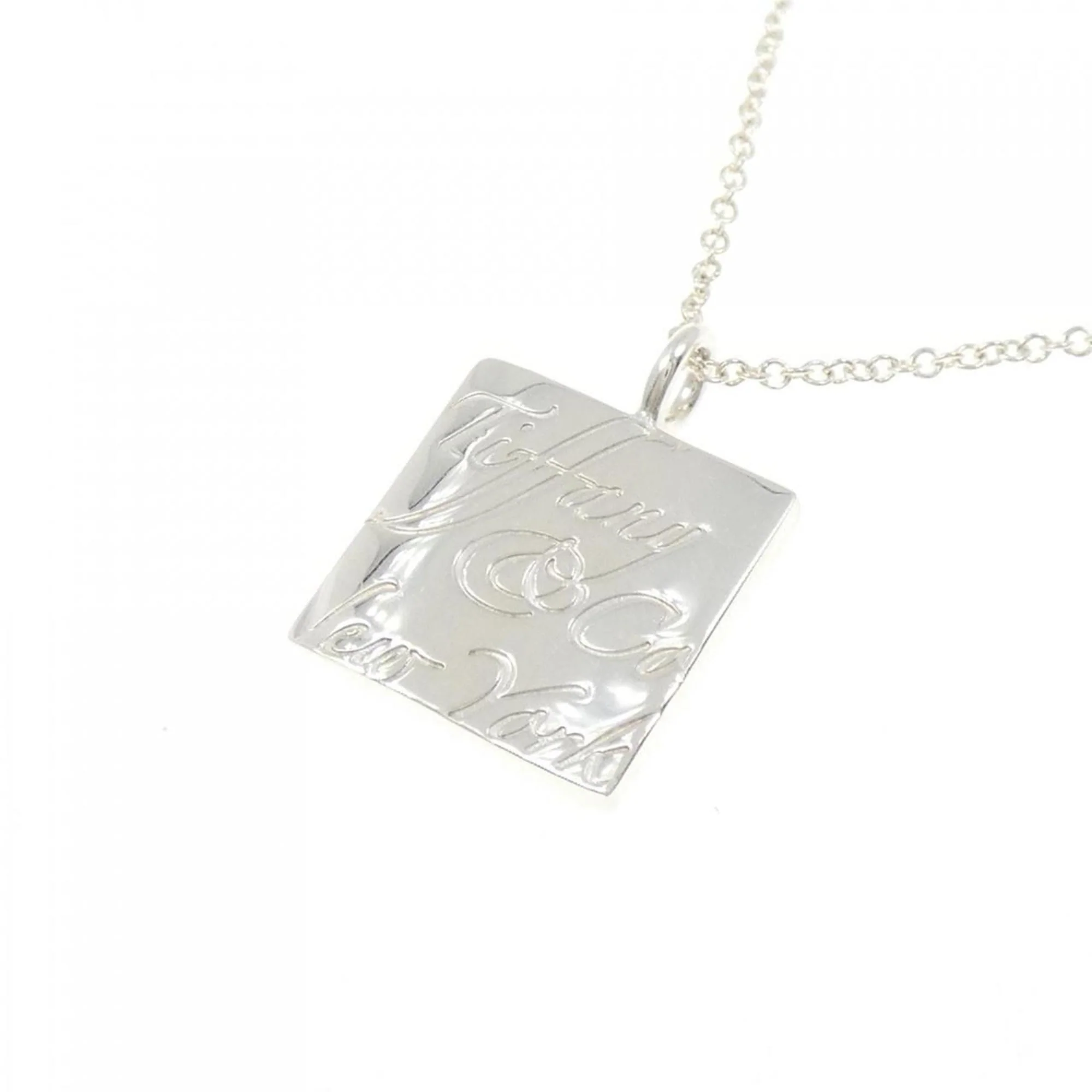 Notes Square Pendant Necklace Sterling Silver - Image 3