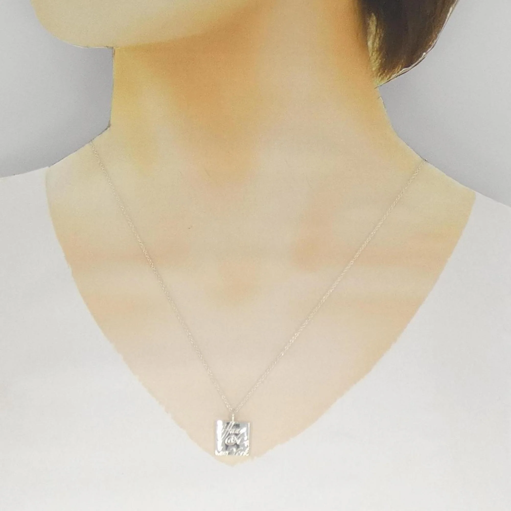 Notes Square Pendant Necklace Sterling Silver - Image 6
