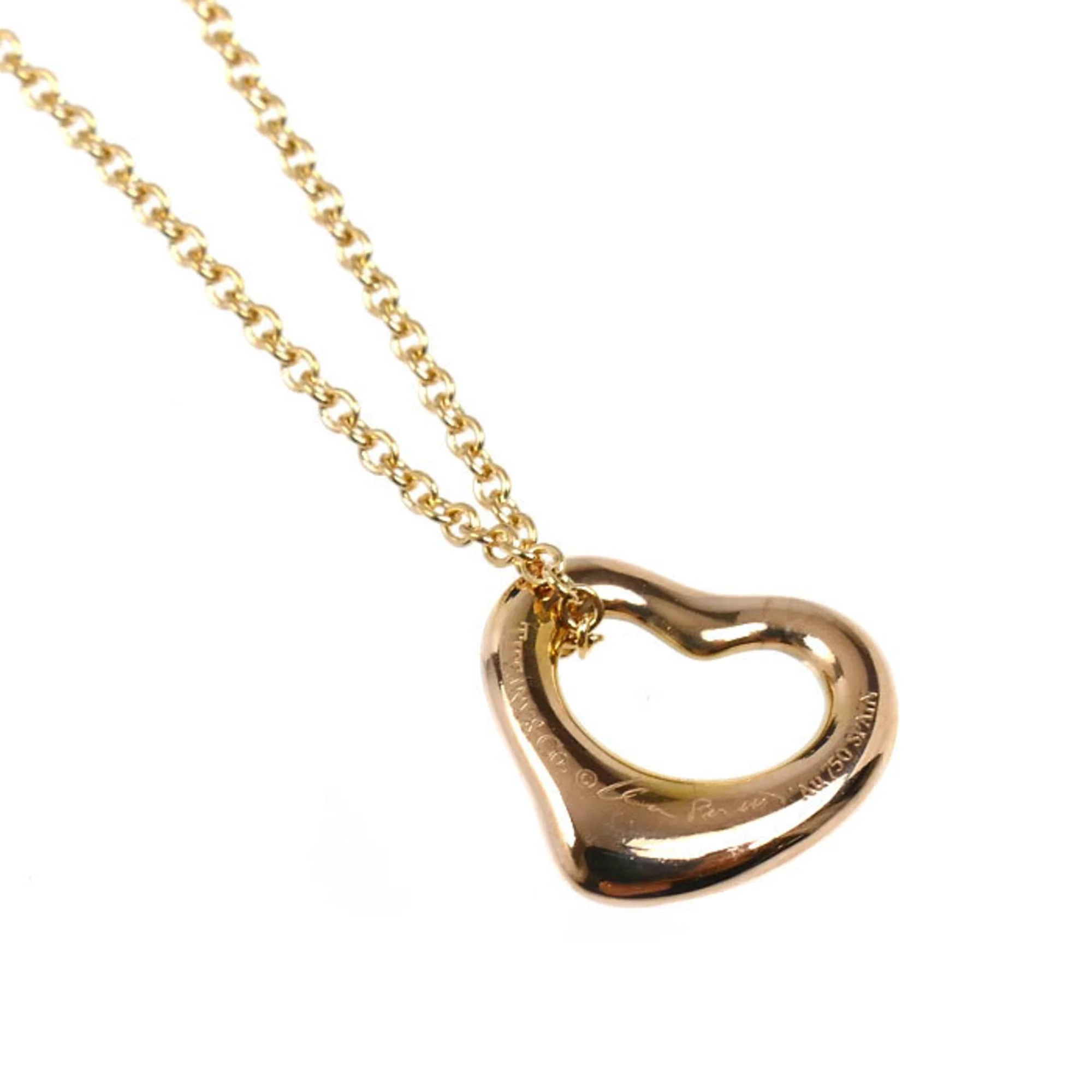 Open Heart Pendant Necklace 18K Rose Gold 10mm - Image 3