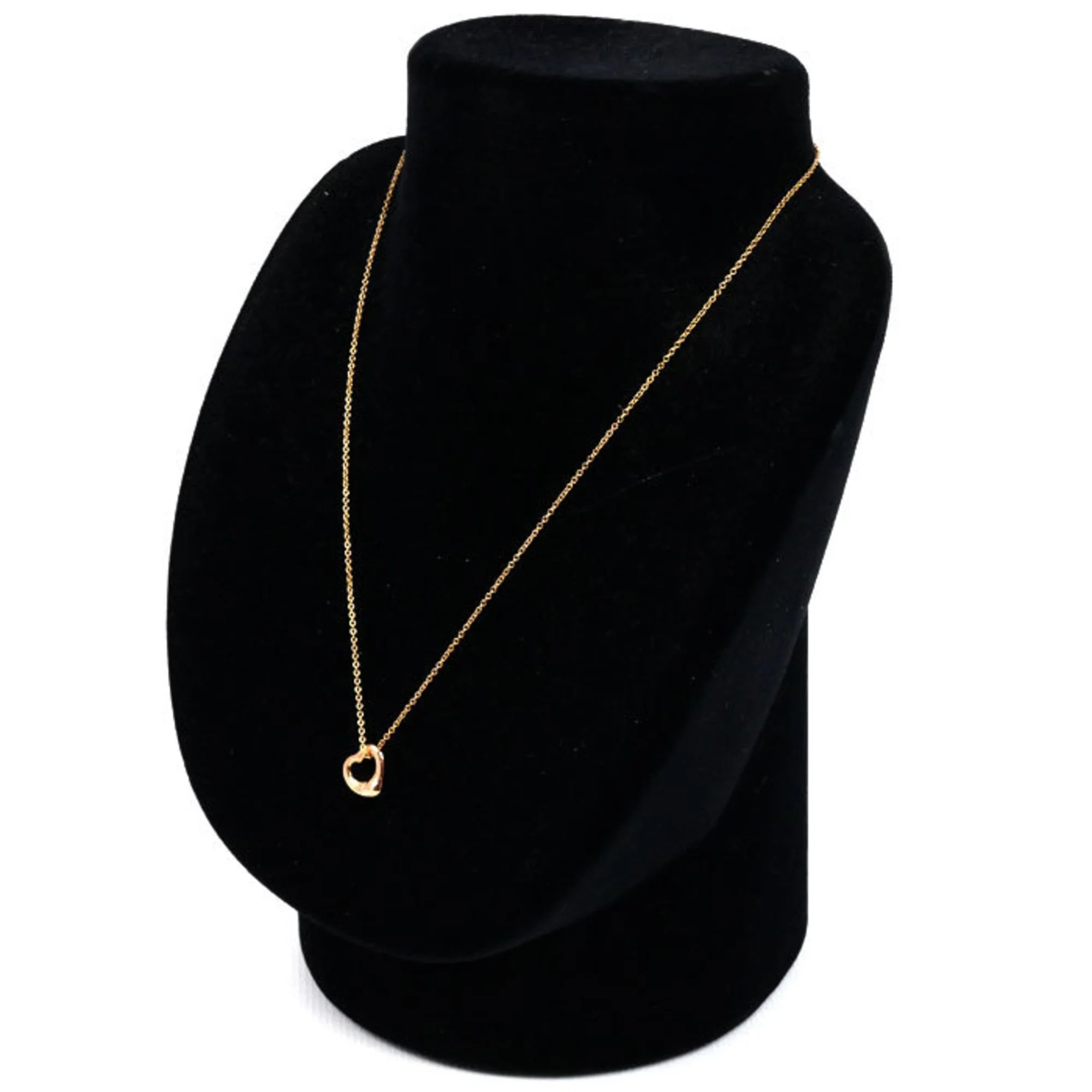 Open Heart Pendant Necklace 18K Rose Gold 10mm - Image 6