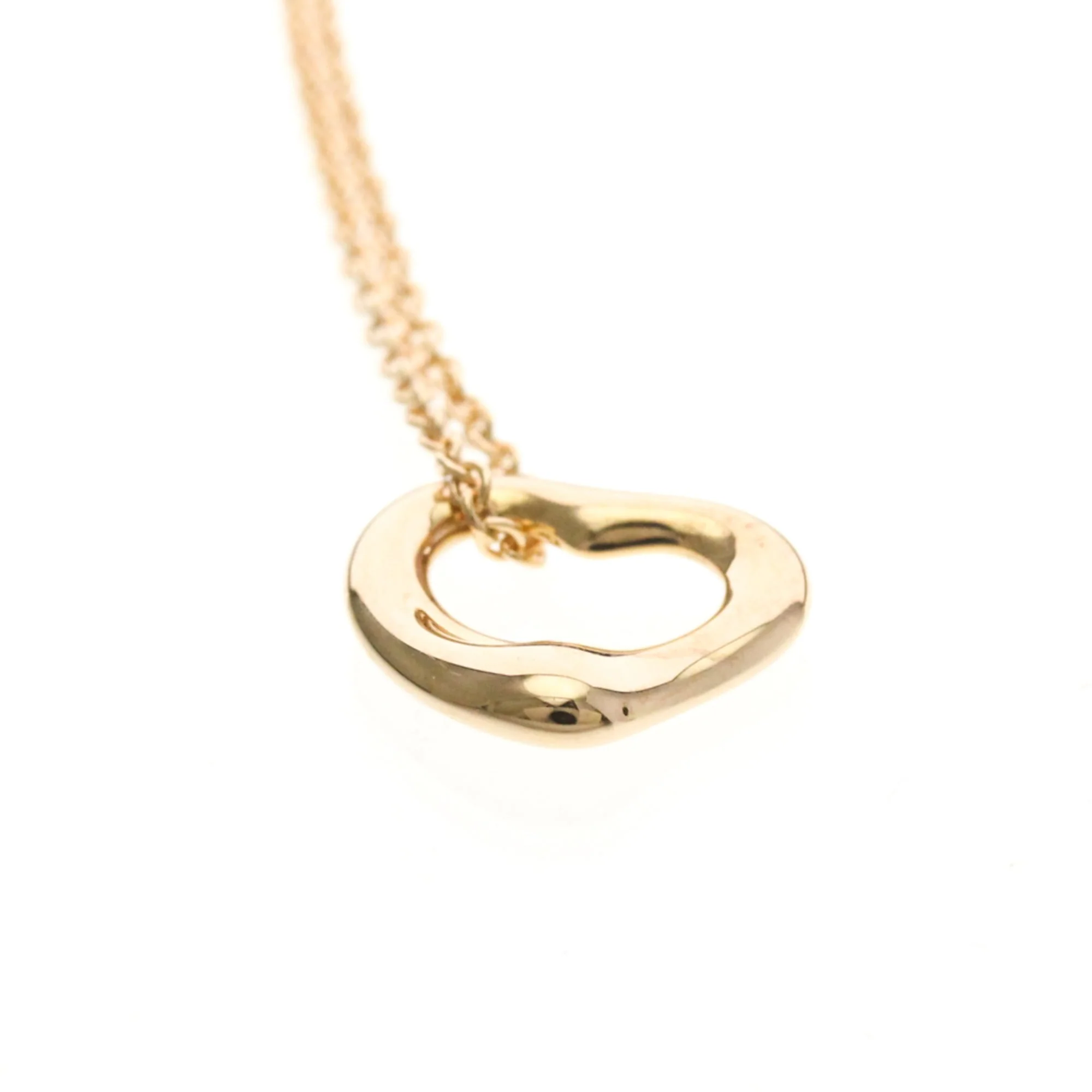 Open Heart Pendant Necklace 18K Rose Gold 11mm - Image 4