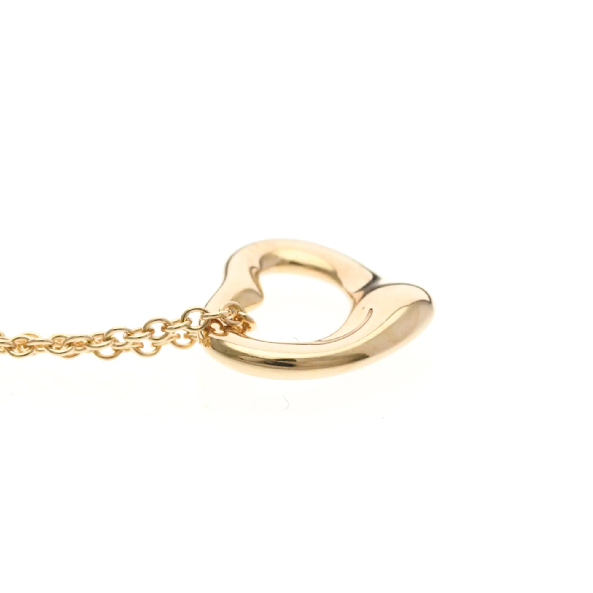 Open Heart Pendant Necklace 18K Rose Gold 11mm - Image 5