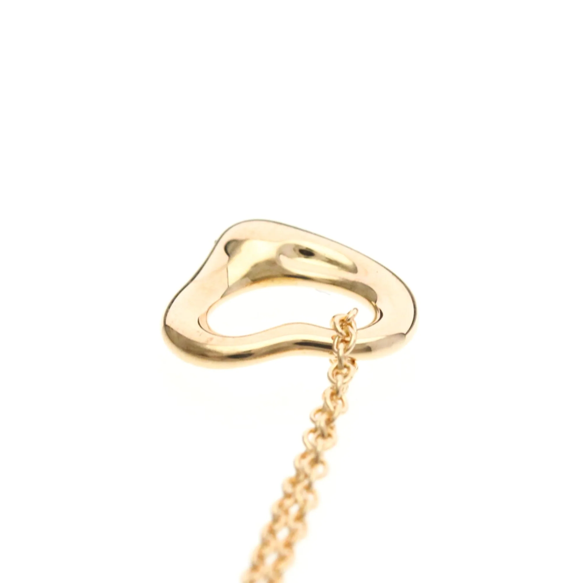 Open Heart Pendant Necklace 18K Rose Gold 11mm - Image 6