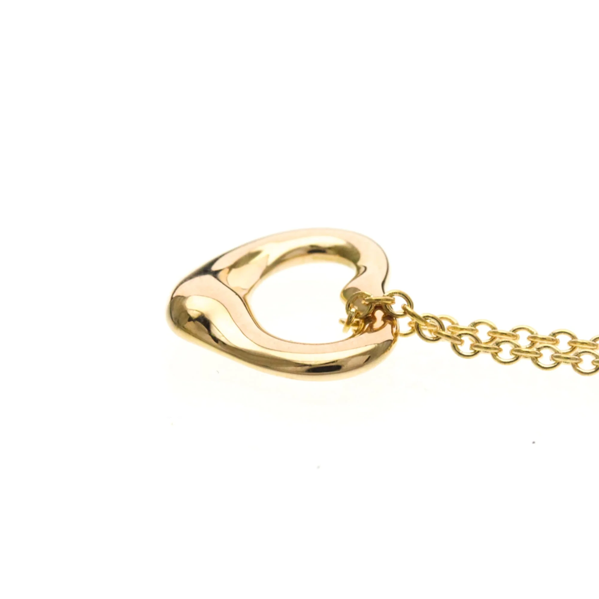 Open Heart Pendant Necklace 18K Rose Gold 11mm - Image 3