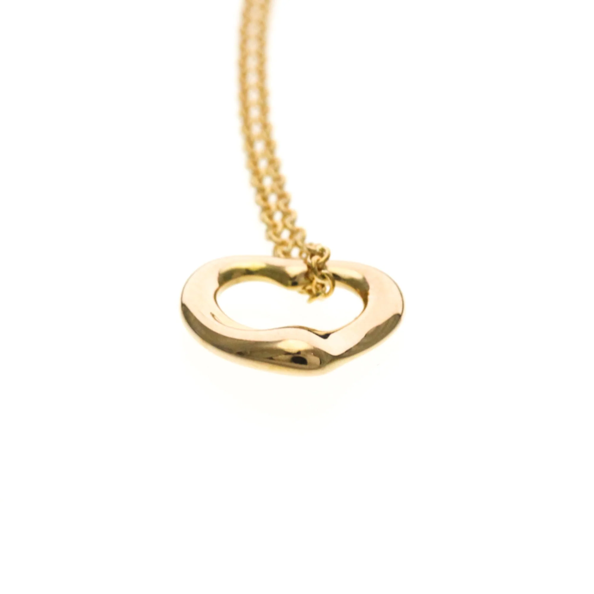 Open Heart Pendant Necklace 18K Rose Gold 11mm - Image 4