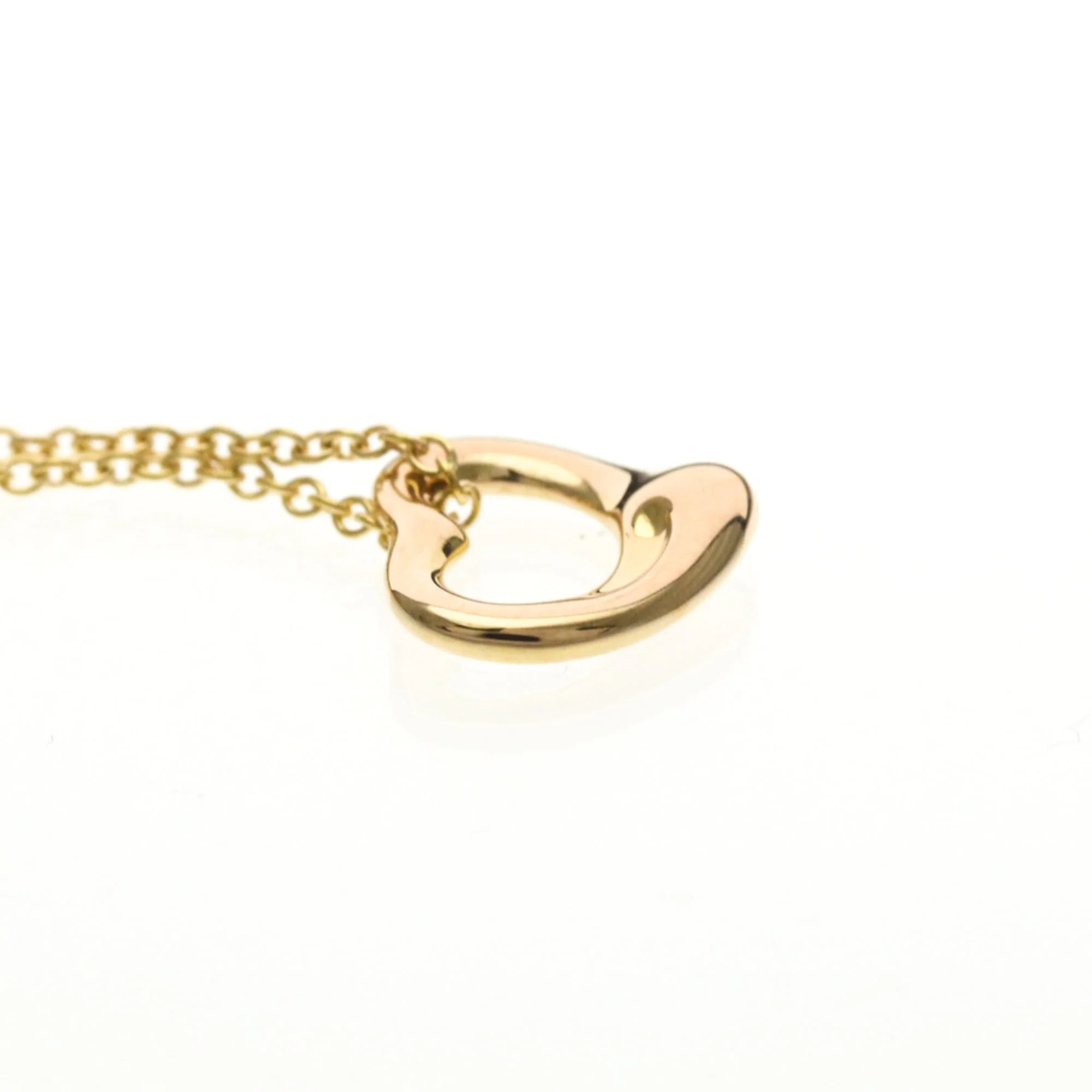 Open Heart Pendant Necklace 18K Rose Gold 11mm - Image 5