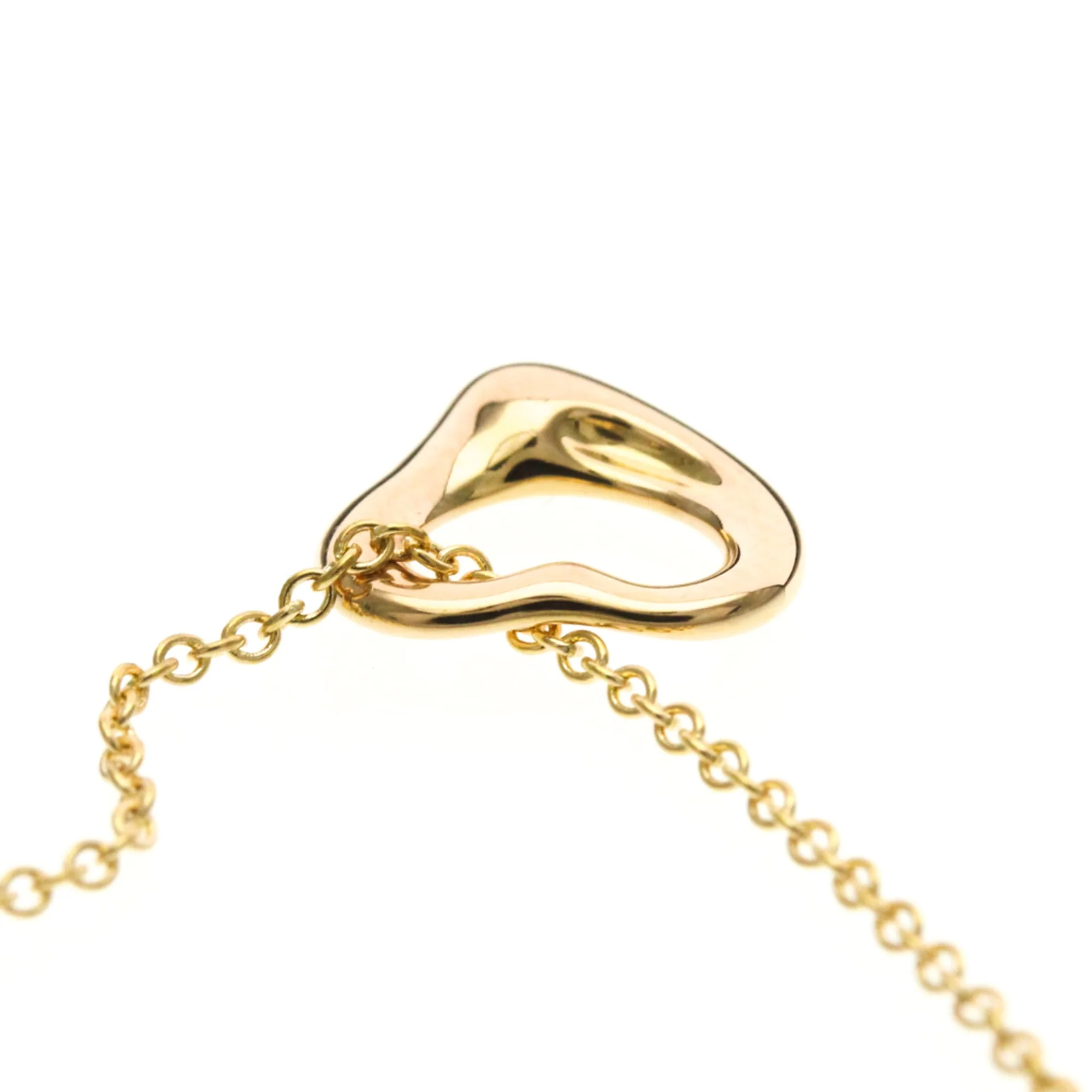 Open Heart Pendant Necklace 18K Rose Gold 11mm - Image 6