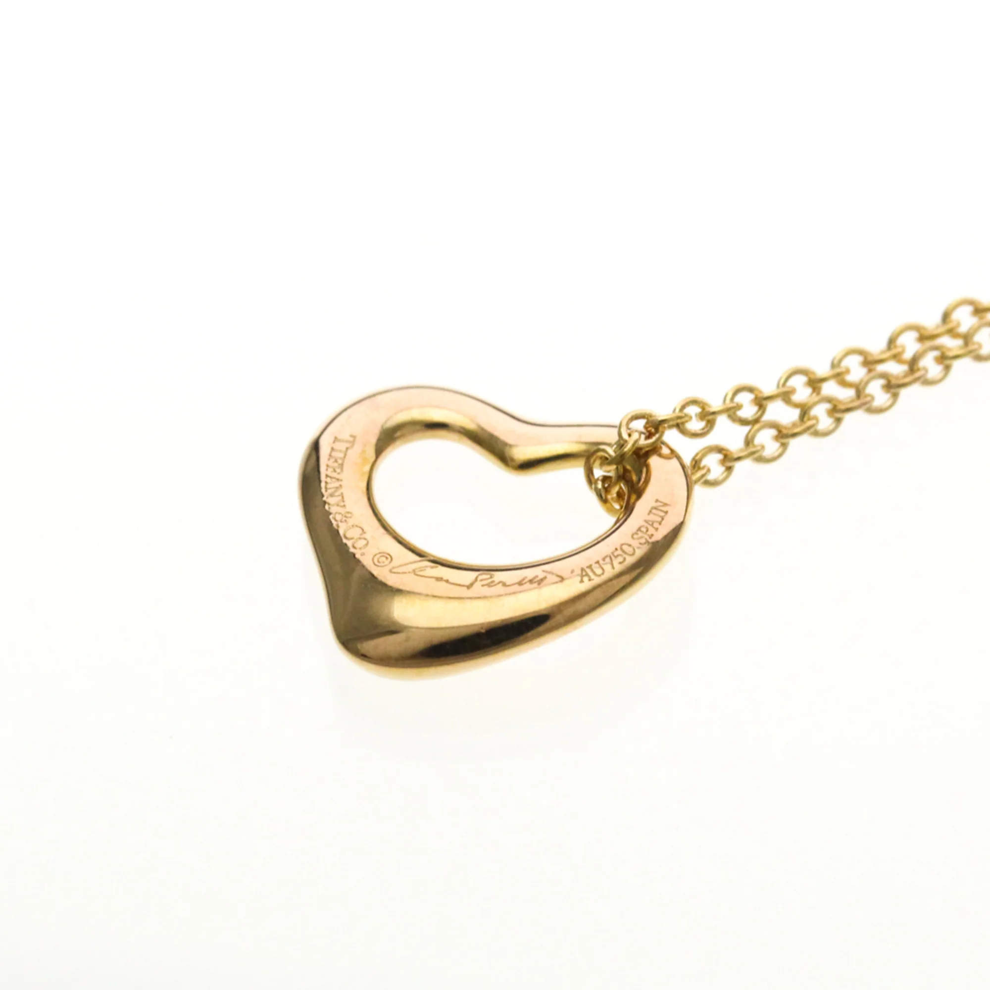 Open Heart Pendant Necklace 18K Rose Gold 11mm - Image 7