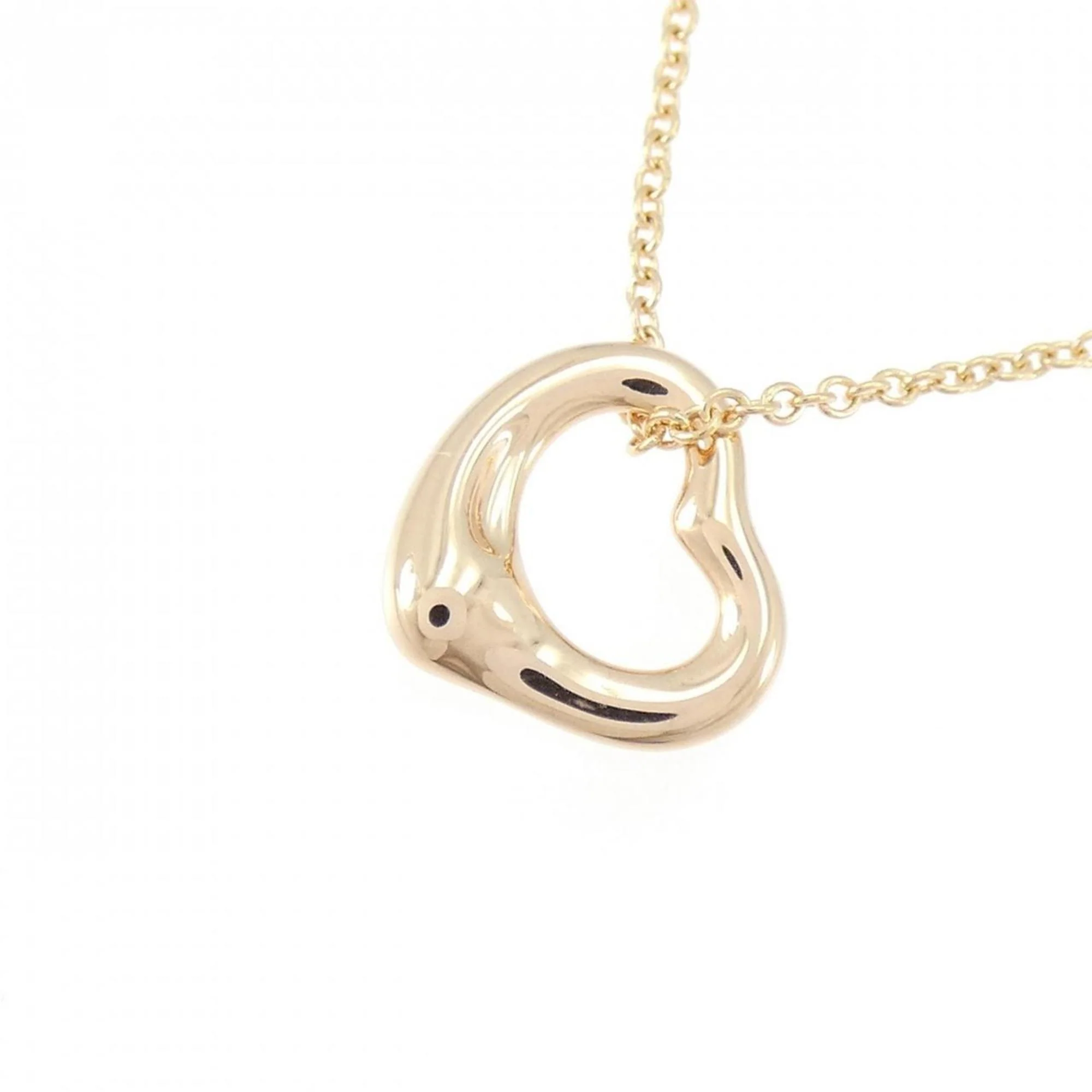 Open Heart Pendant Necklace 18K Rose Gold 11mm - Image 3