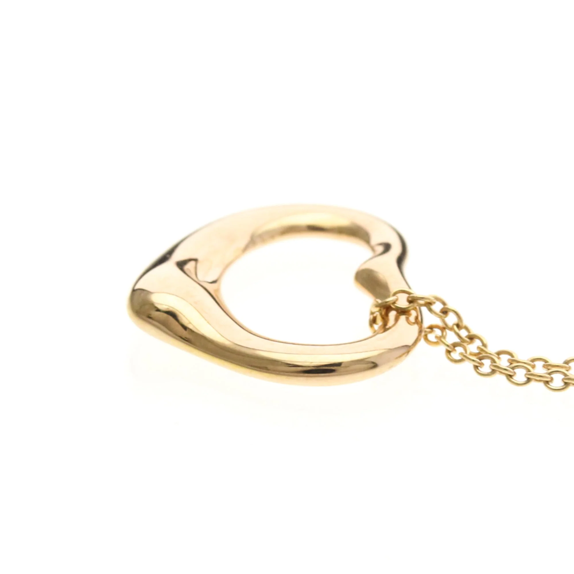 Open Heart Pendant Necklace 18K Rose Gold 15.8mm - Image 3
