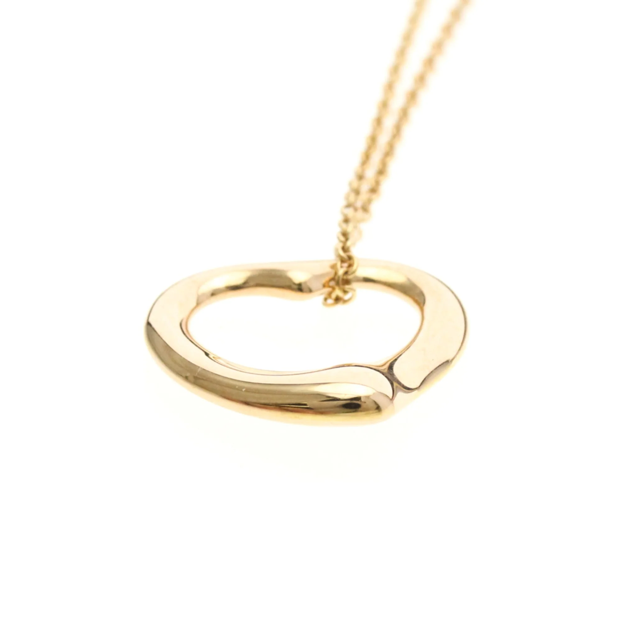 Open Heart Pendant Necklace 18K Rose Gold 15.8mm - Image 4