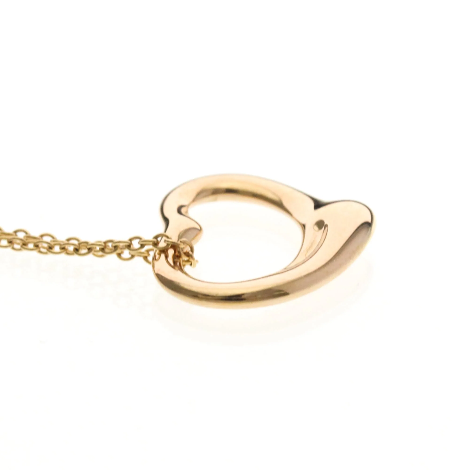 Open Heart Pendant Necklace 18K Rose Gold 15.8mm - Image 5