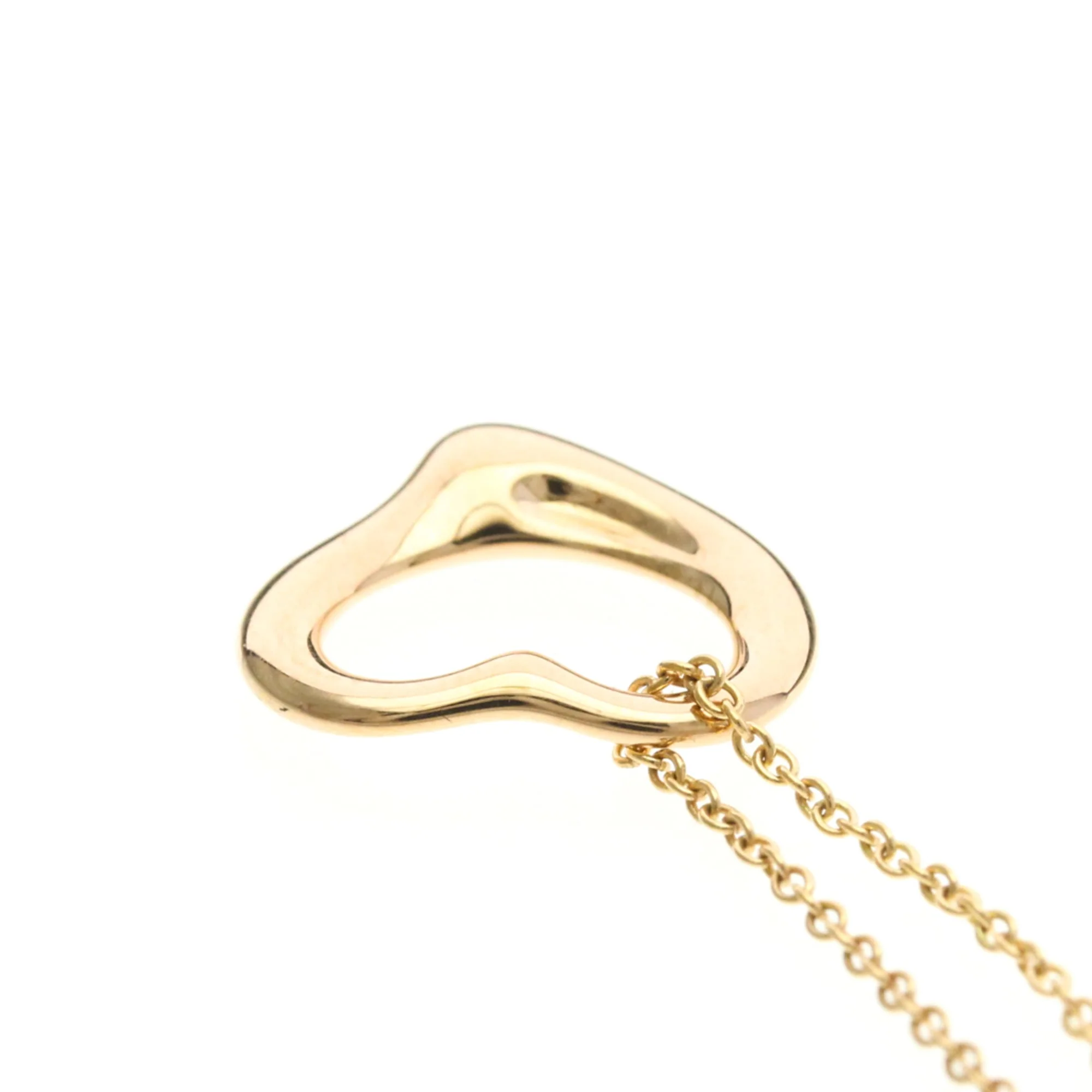 Open Heart Pendant Necklace 18K Rose Gold 15.8mm - Image 6