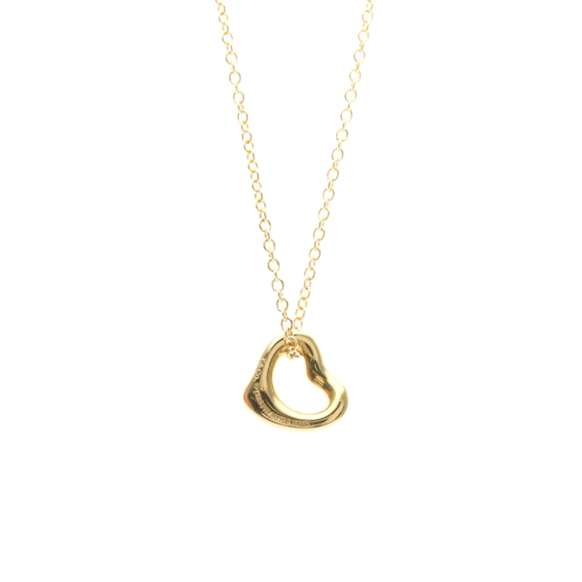 Open Heart Pendant Necklace 18K Rose Gold 7mm - Image 2
