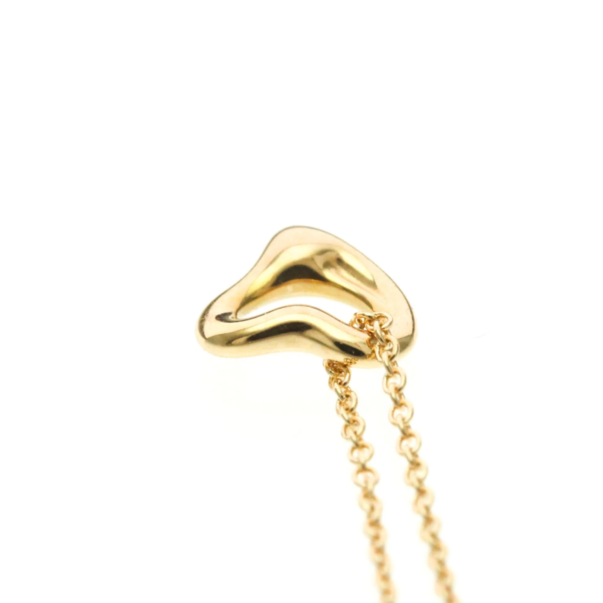 Open Heart Pendant Necklace 18K Rose Gold 7mm - Image 6