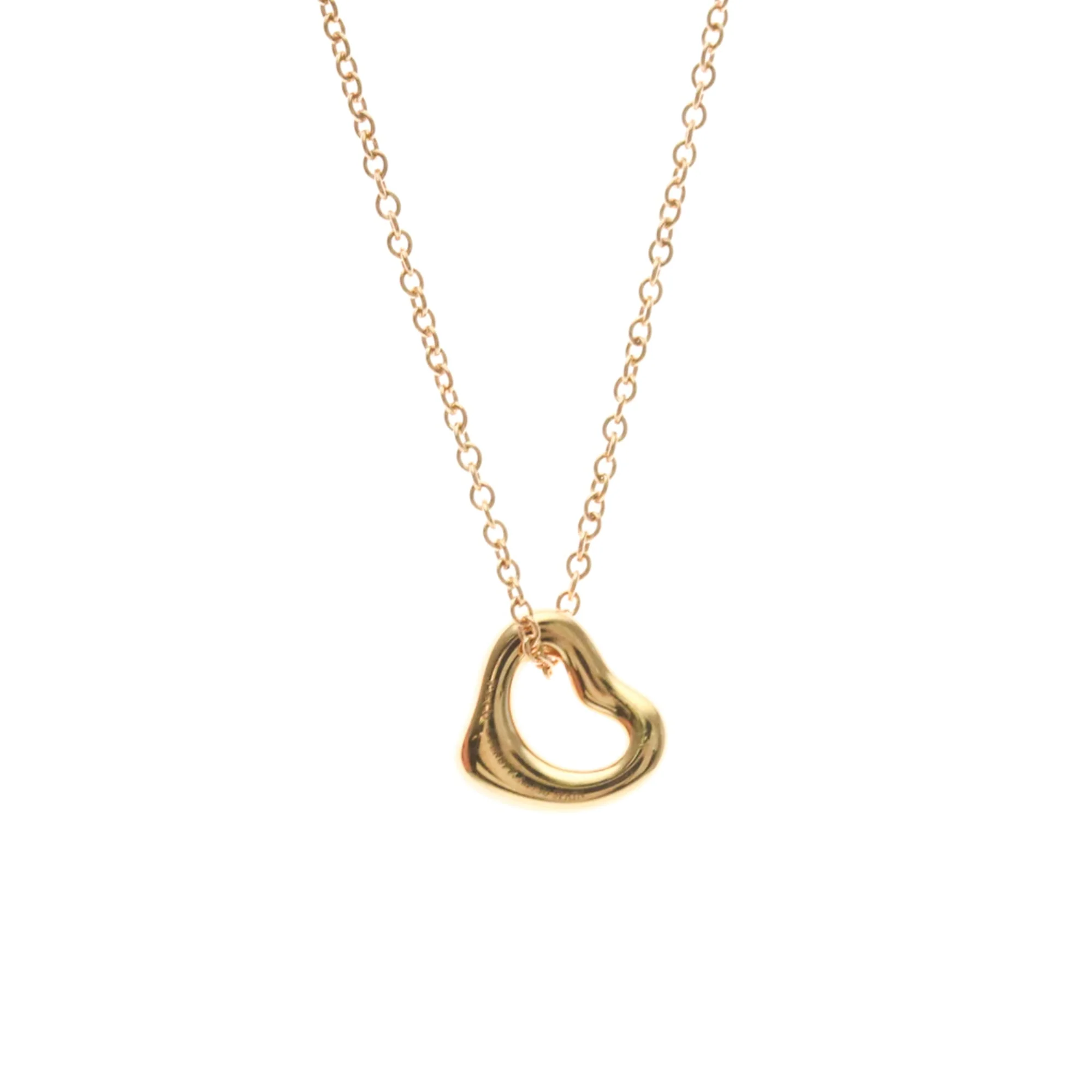 Open Heart Pendant Necklace 18K Rose Gold 7mm - Image 2