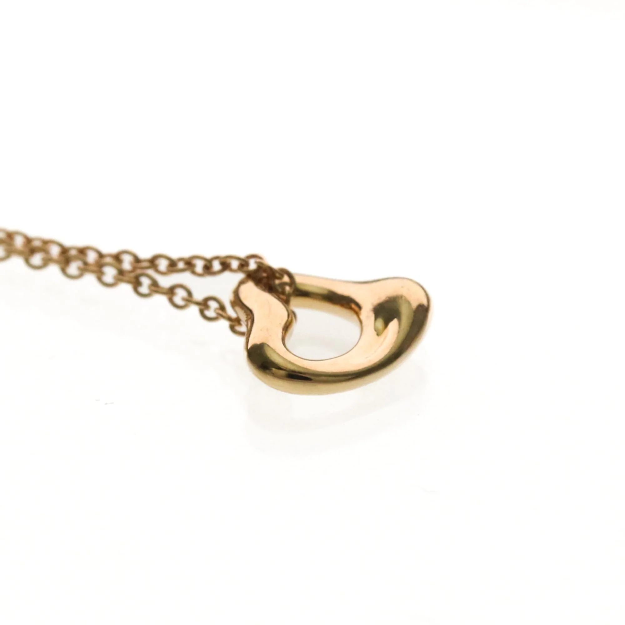 Open Heart Pendant Necklace 18K Rose Gold 7mm - Image 5