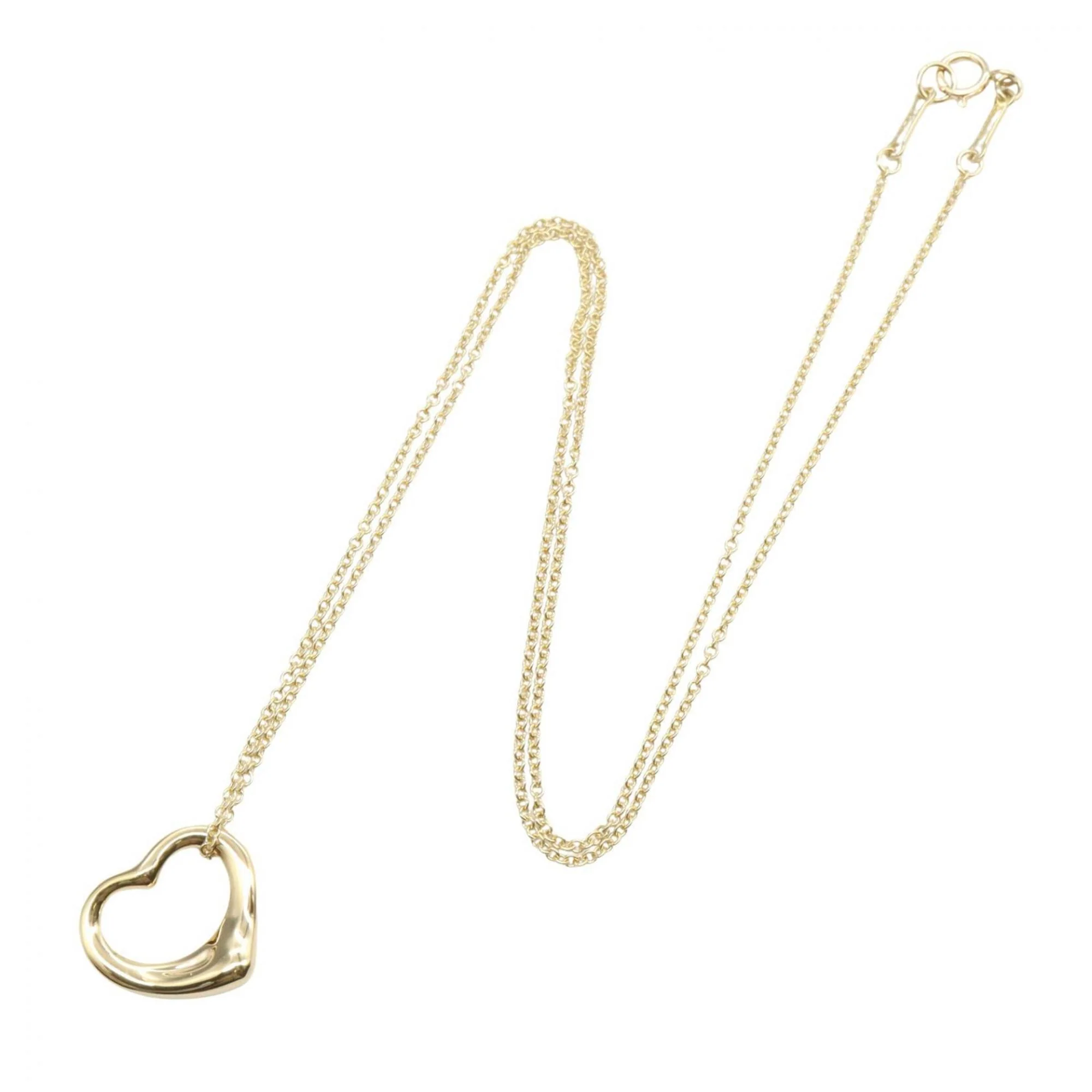 Open Heart Pendant Necklace 18K Yellow Gold 13mm - Image 2
