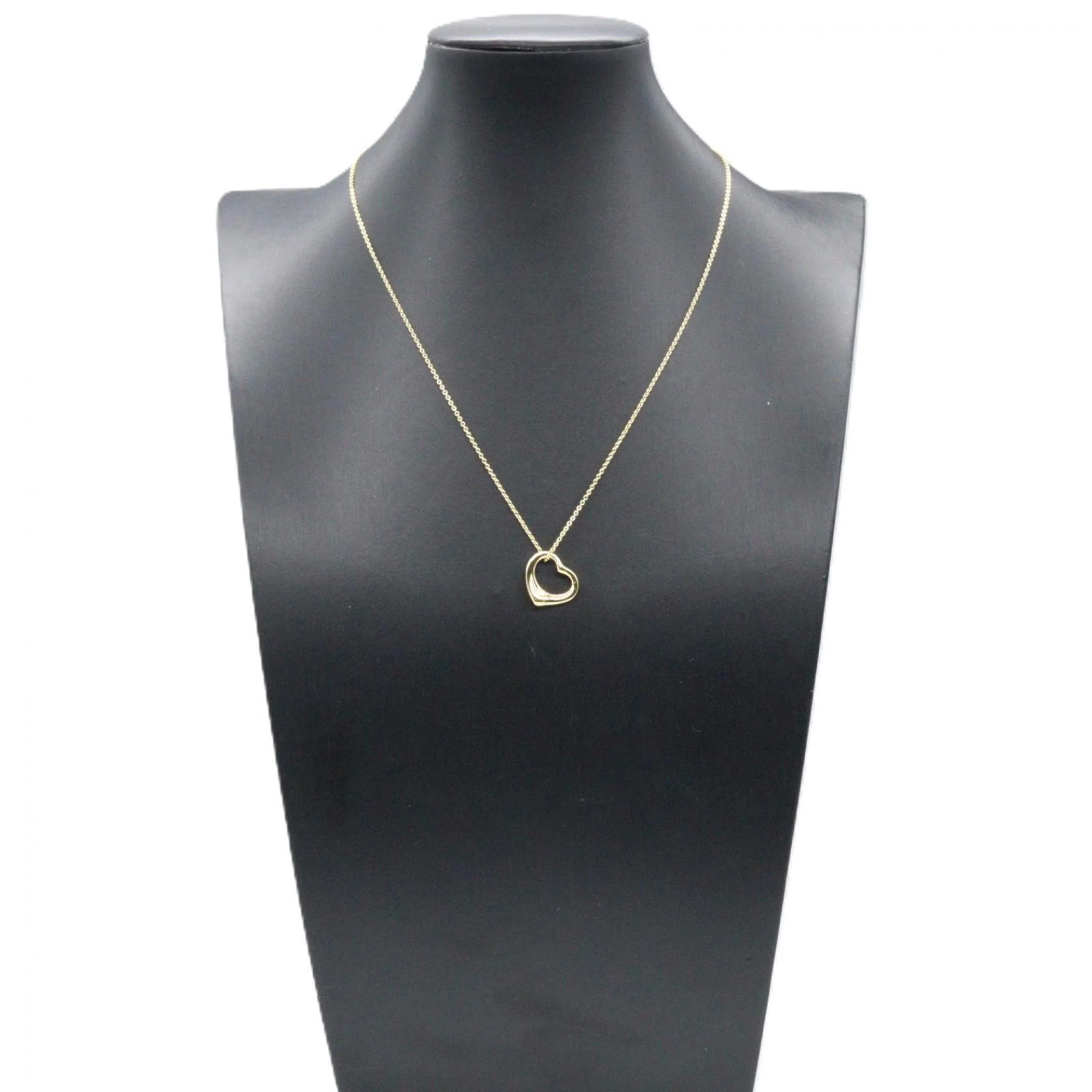 Open Heart Pendant Necklace 18K Yellow Gold 13mm - Image 6
