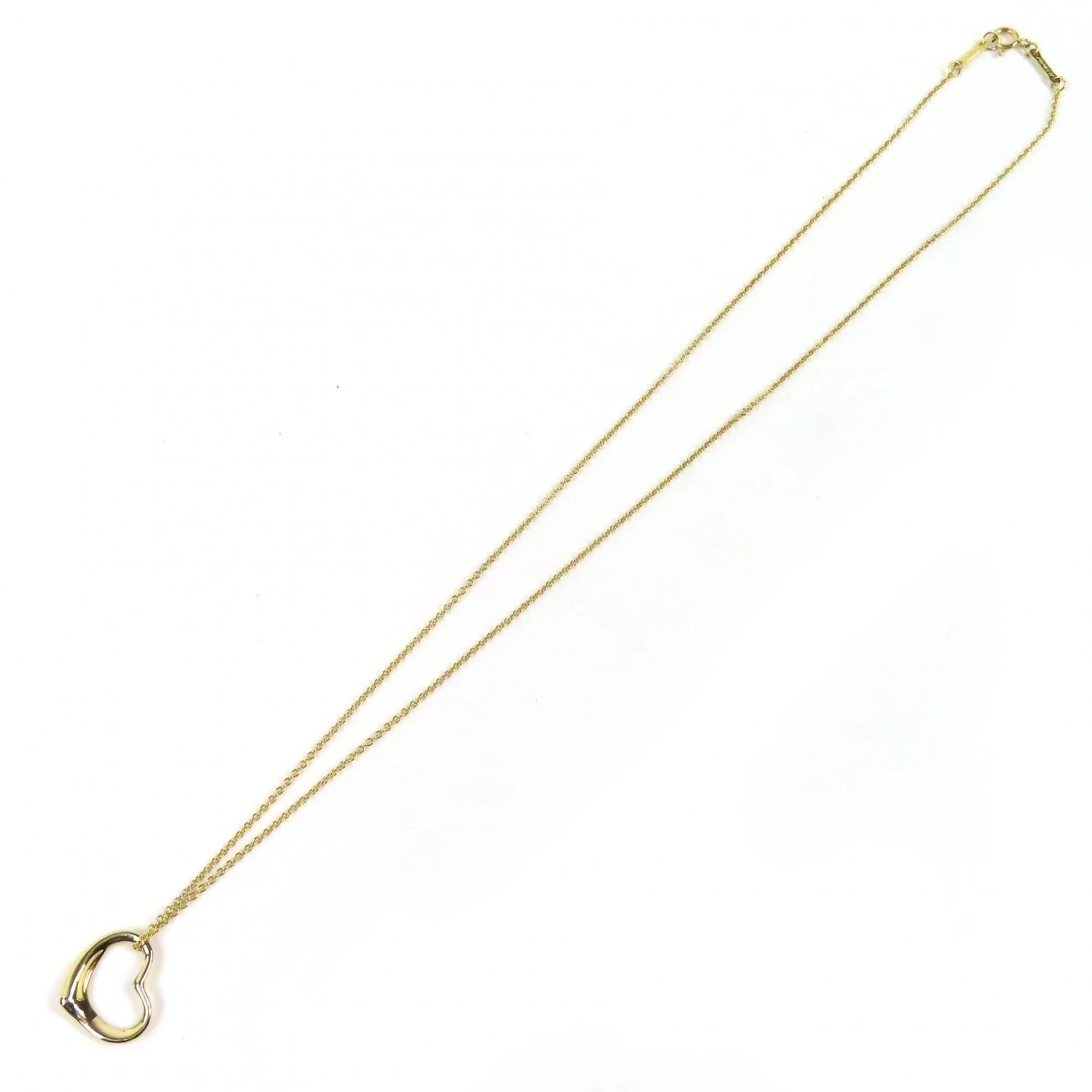 Open Heart Pendant Necklace 18K Yellow Gold 13mm - Image 3