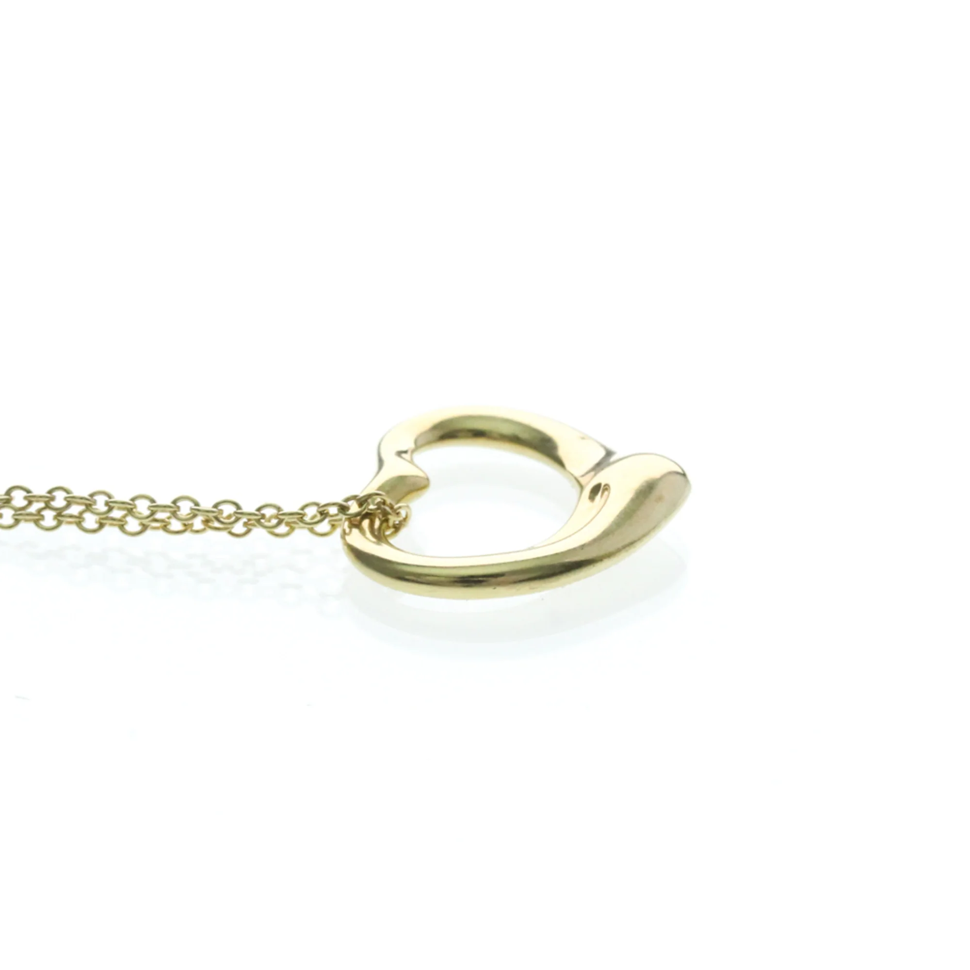 Open Heart Pendant Necklace 18K Yellow Gold 14mm - Image 4
