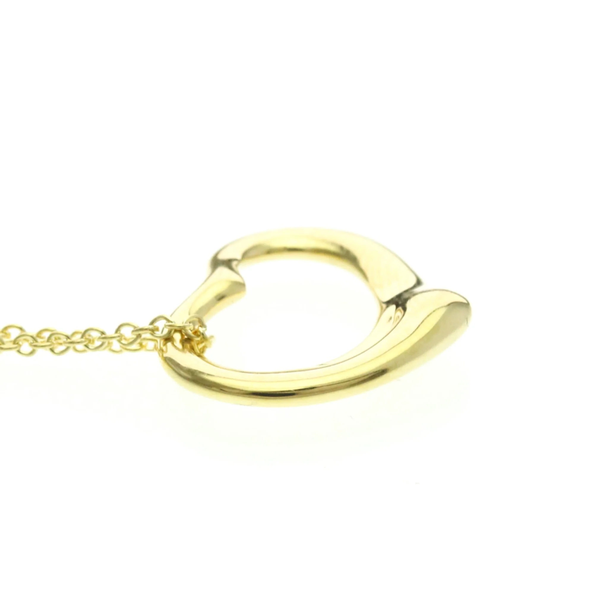 Open Heart Pendant Necklace 18K Yellow Gold 15.5mm - Image 5
