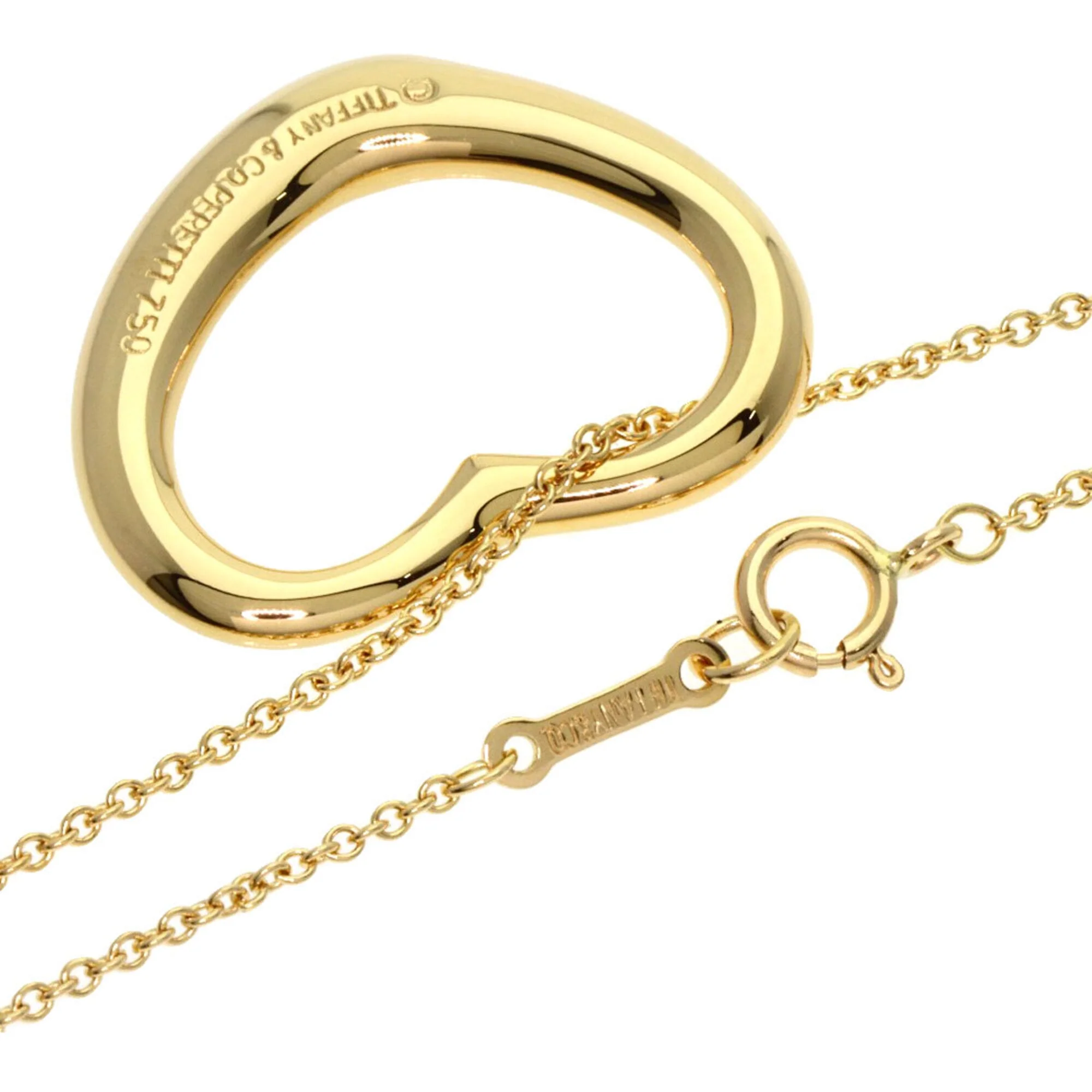 Open Heart Pendant Necklace 18K Yellow Gold 18.3mm - Image 2