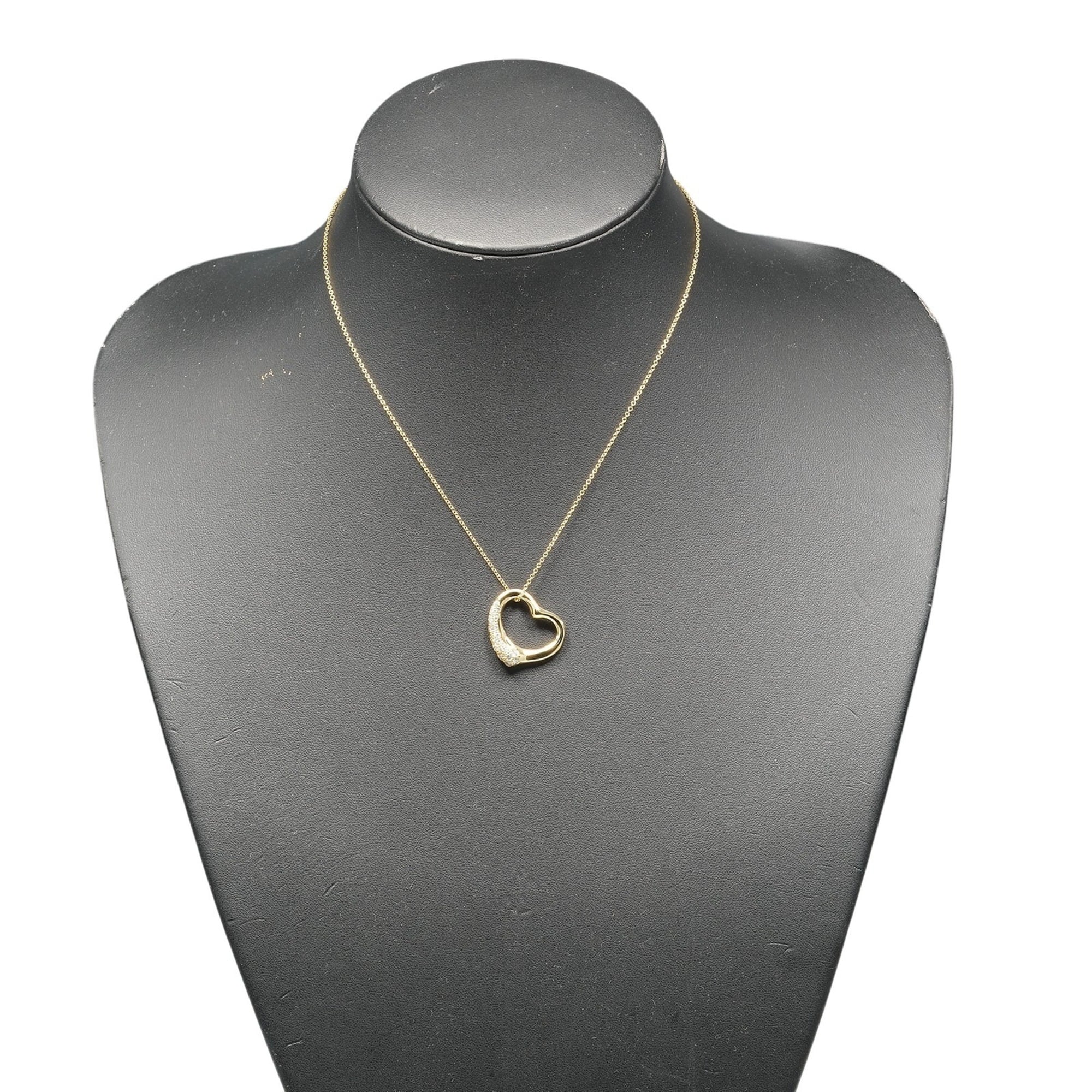 Open Heart Pendant Necklace 18K Yellow Gold 19.2mm - Image 2