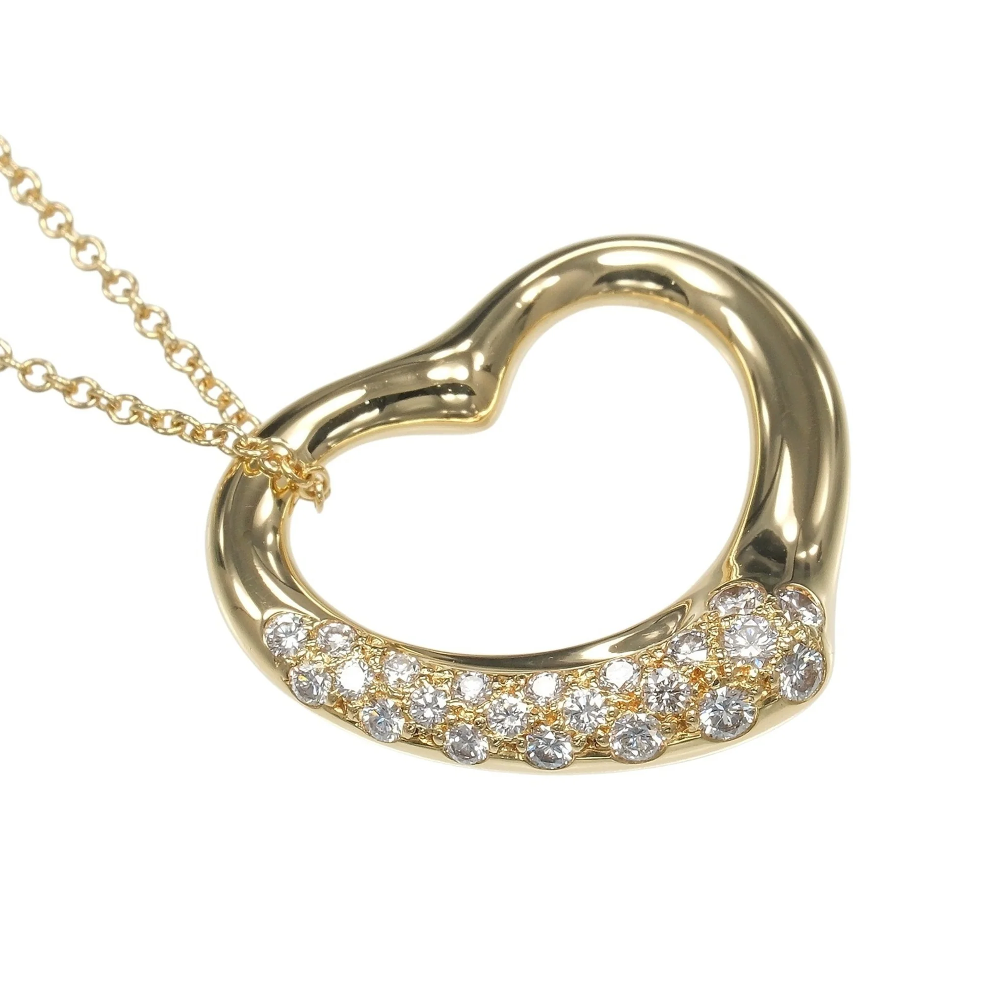 Open Heart Pendant Necklace 18K Yellow Gold 19.2mm - Image 4