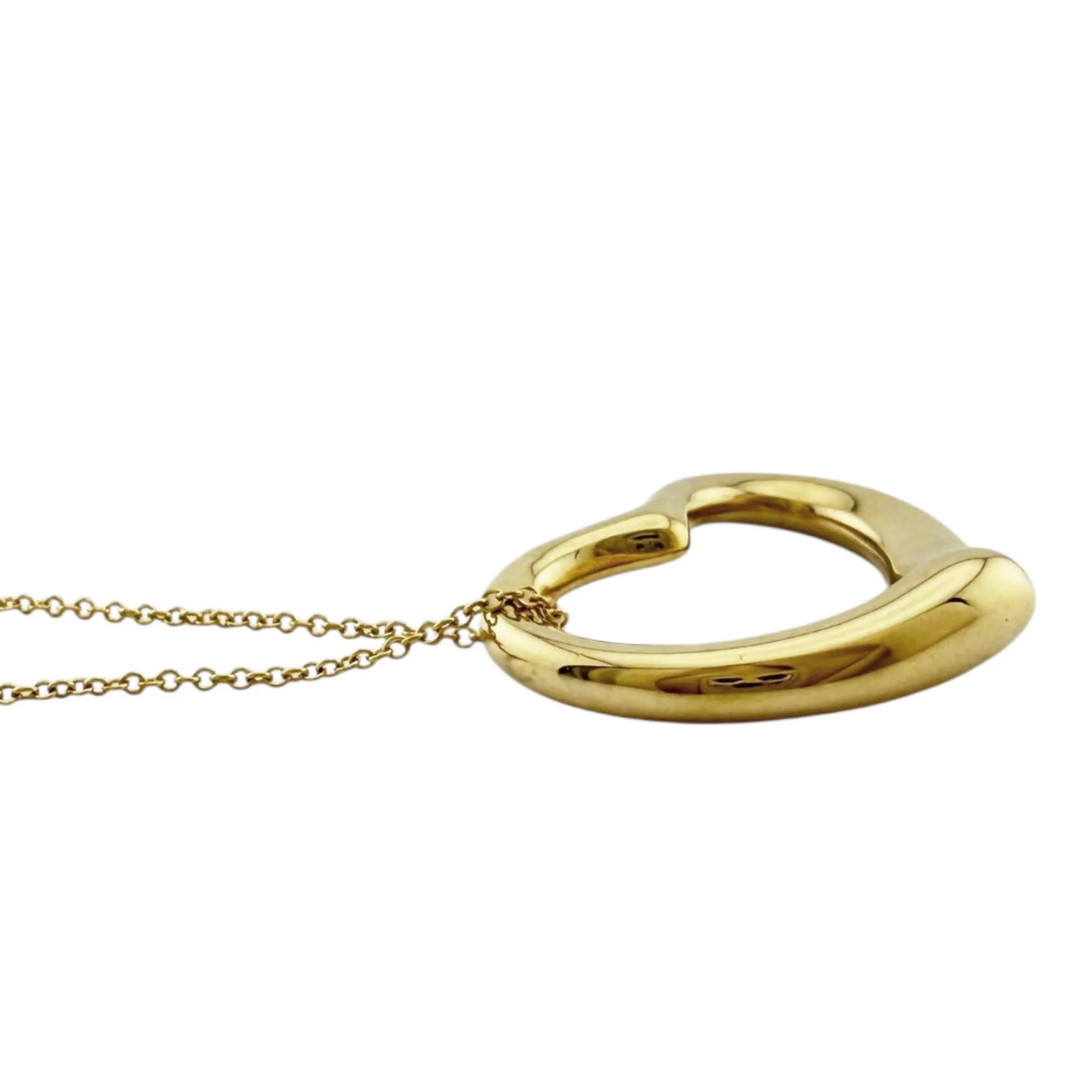 Open Heart Pendant Necklace 18K Yellow Gold 23.5mm - Image 4