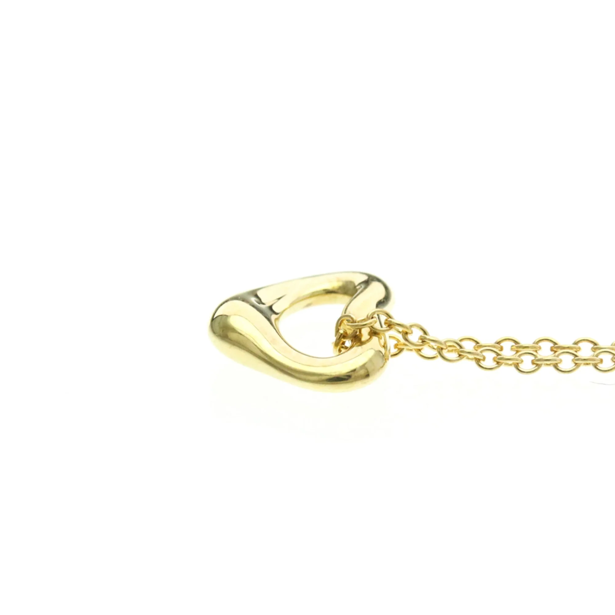 Open Heart Pendant Necklace 18K Yellow Gold 7mm - Image 3