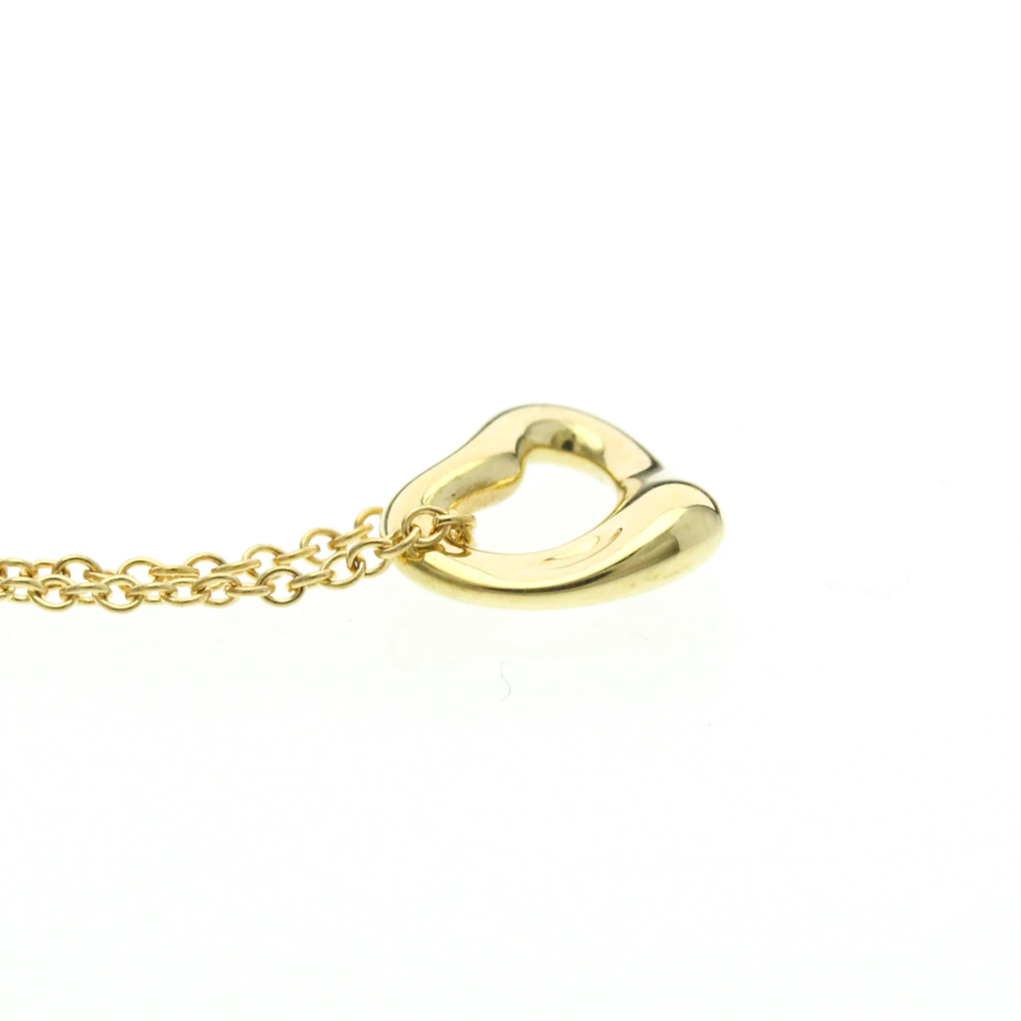 Open Heart Pendant Necklace 18K Yellow Gold 7mm - Image 5