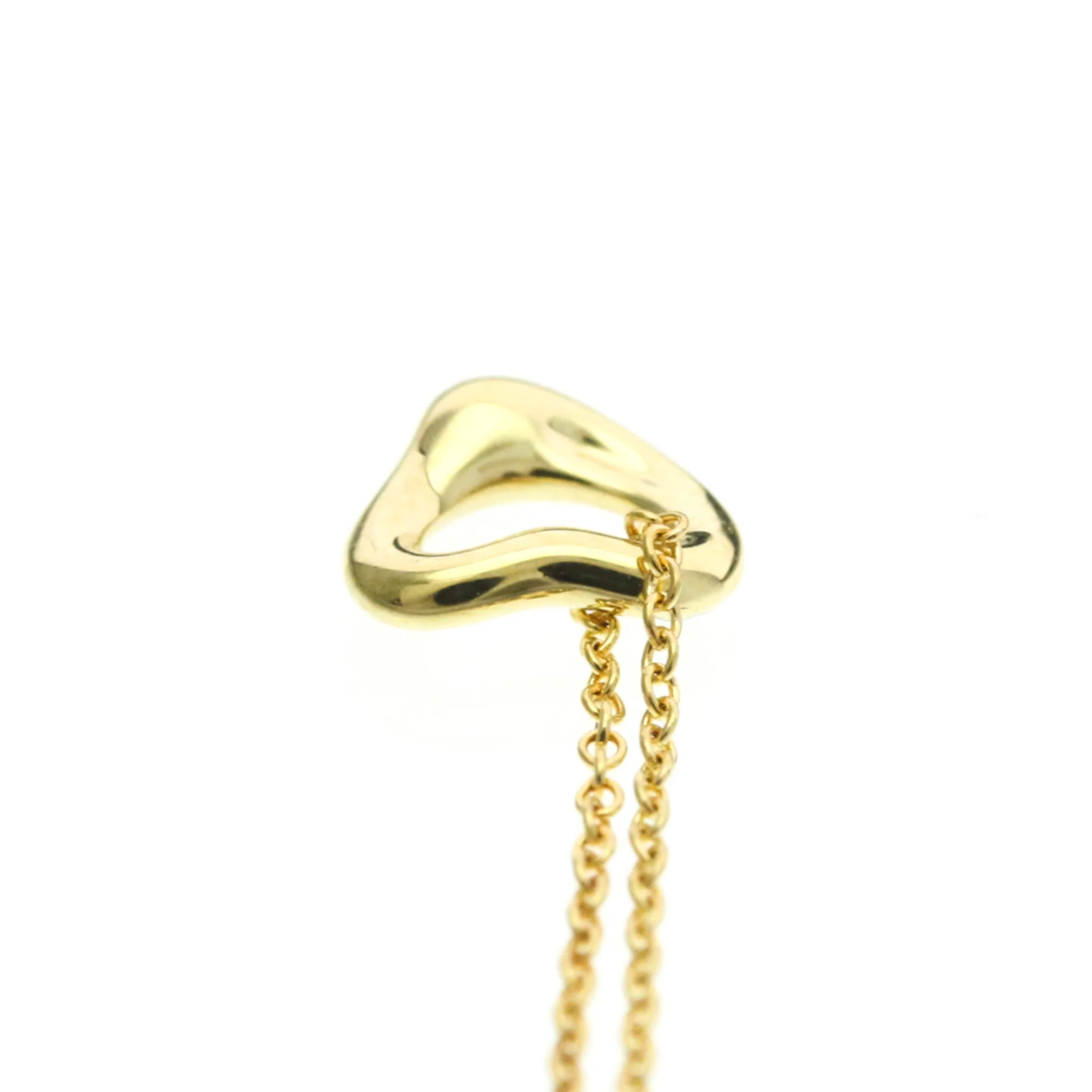Open Heart Pendant Necklace 18K Yellow Gold 7mm - Image 6