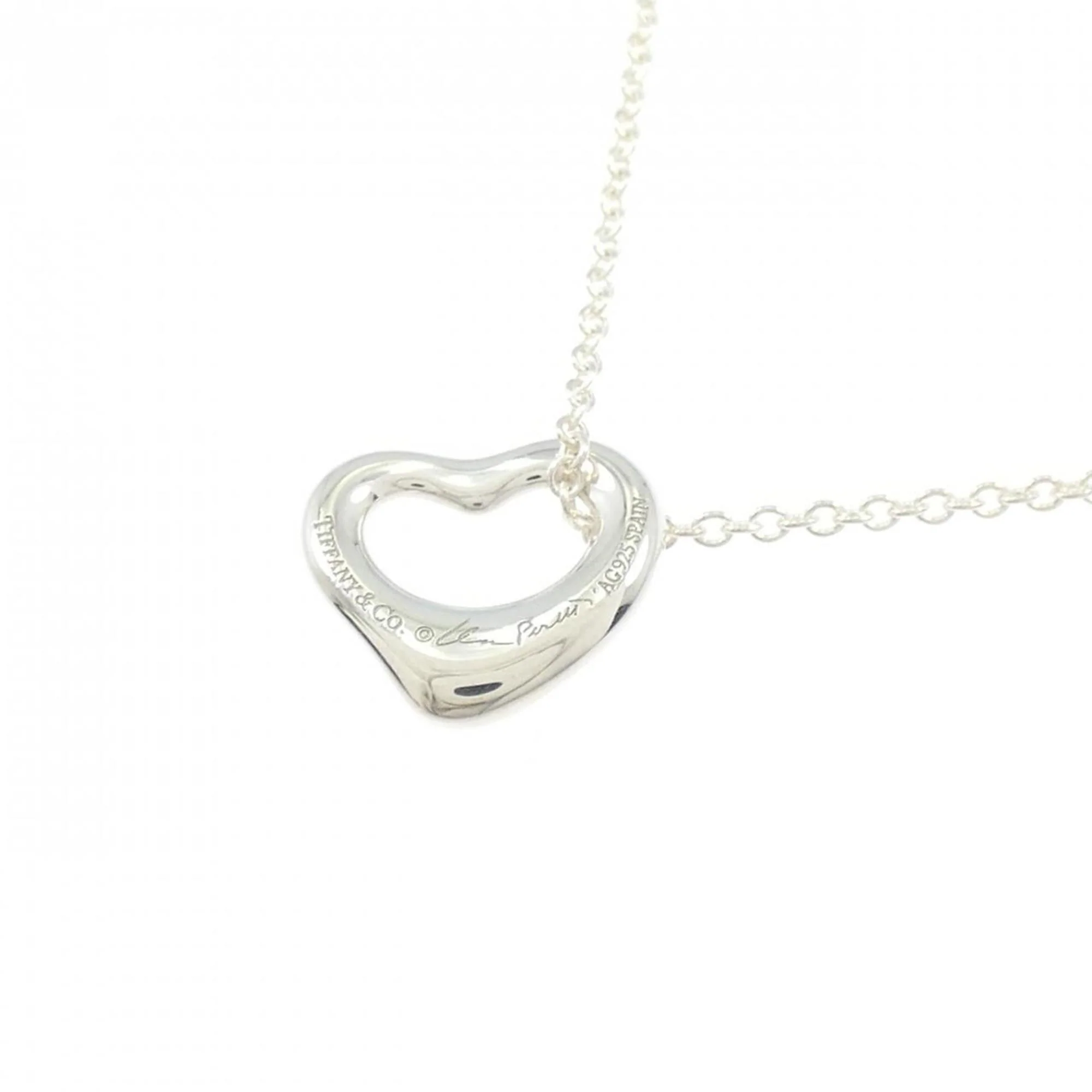 Open Heart Pendant Necklace Sterling Silver 10.8mm - Image 4