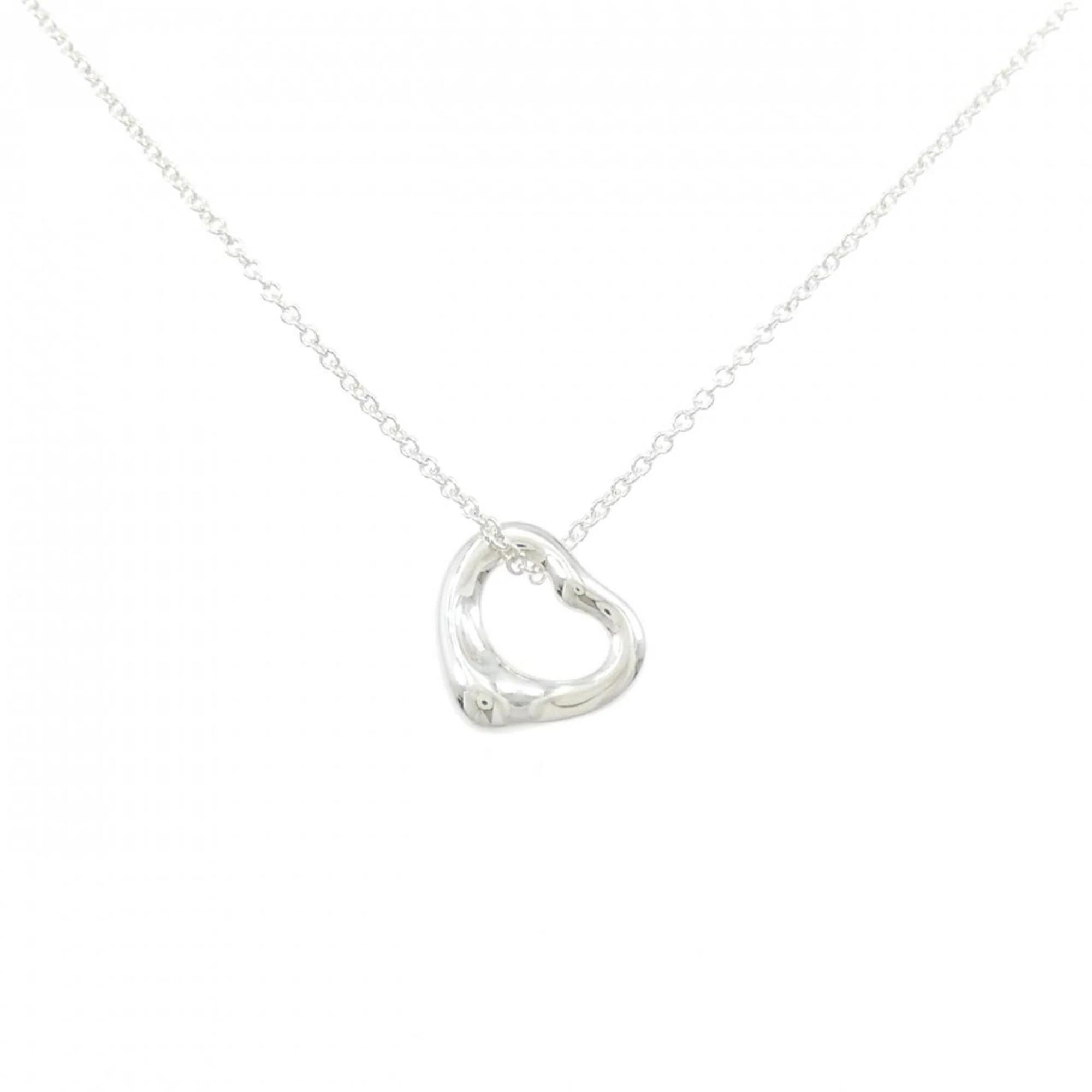 Open Heart Pendant Necklace Sterling Silver 10.8mm