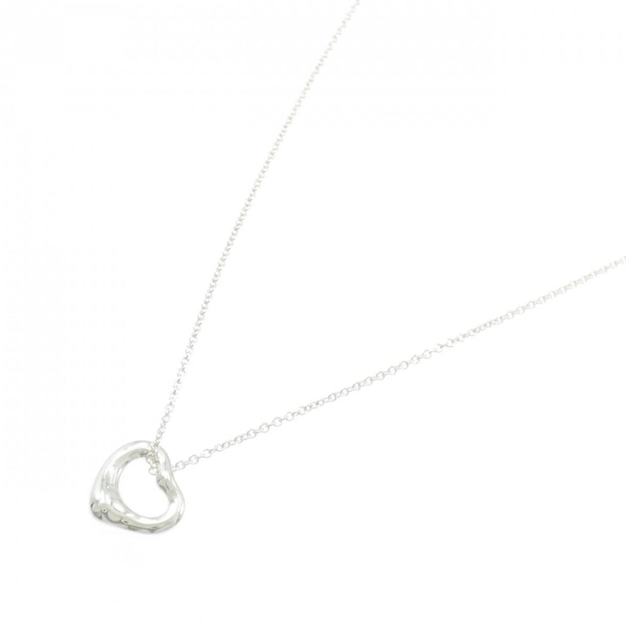 Open Heart Pendant Necklace Sterling Silver 10.8mm - Image 2
