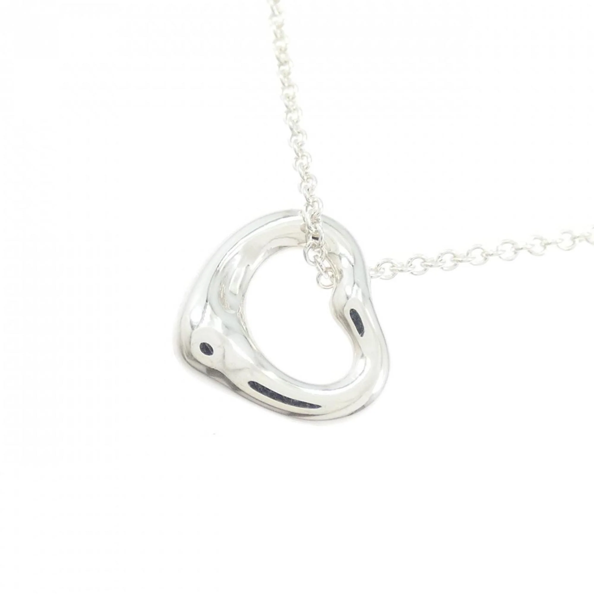 Open Heart Pendant Necklace Sterling Silver 10.8mm - Image 3