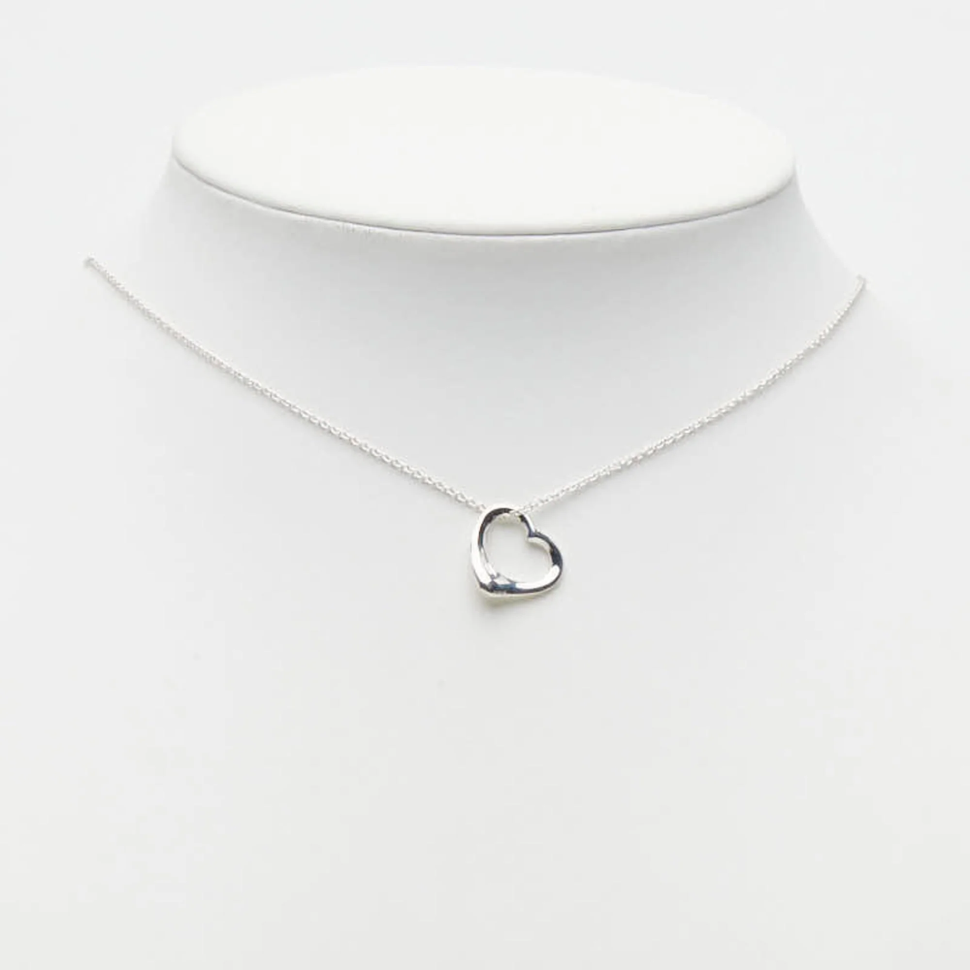 Open Heart Pendant Necklace Sterling Silver 13.5mm - Image 7