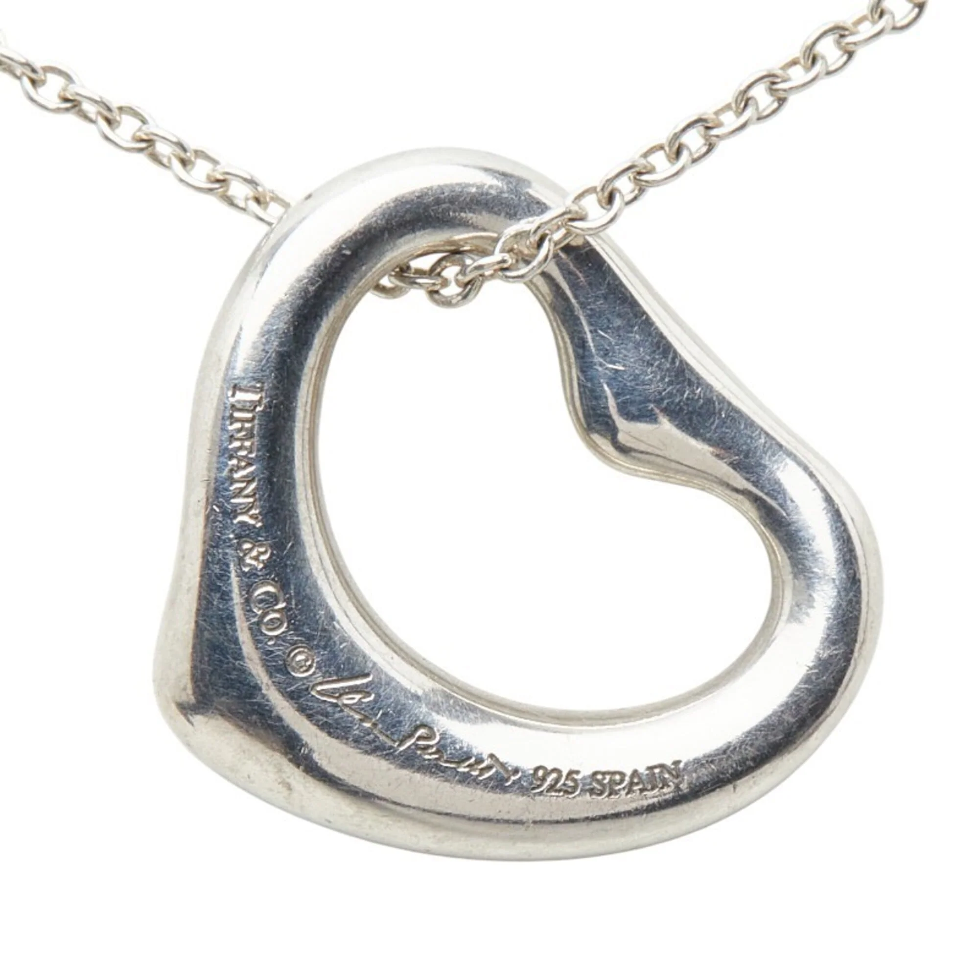 Open Heart Pendant Necklace Sterling Silver 13.7mm - Image 3