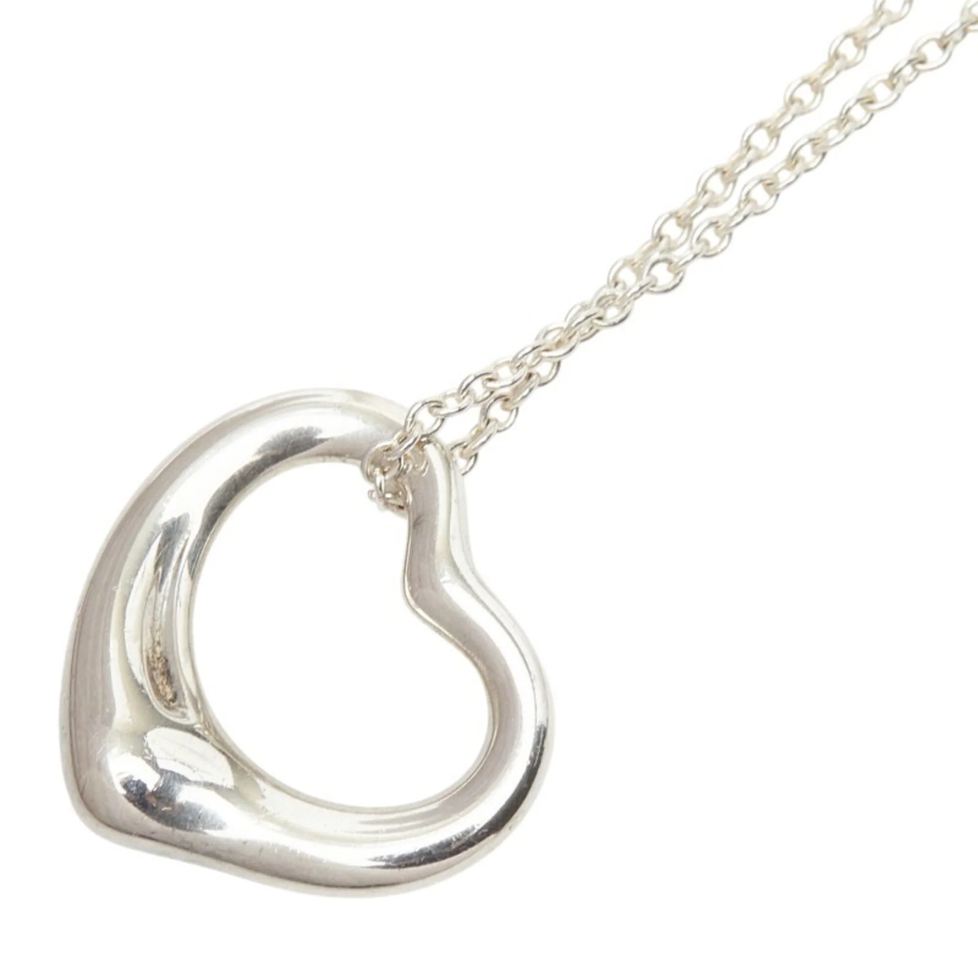Open Heart Pendant Necklace Sterling Silver 13.7mm