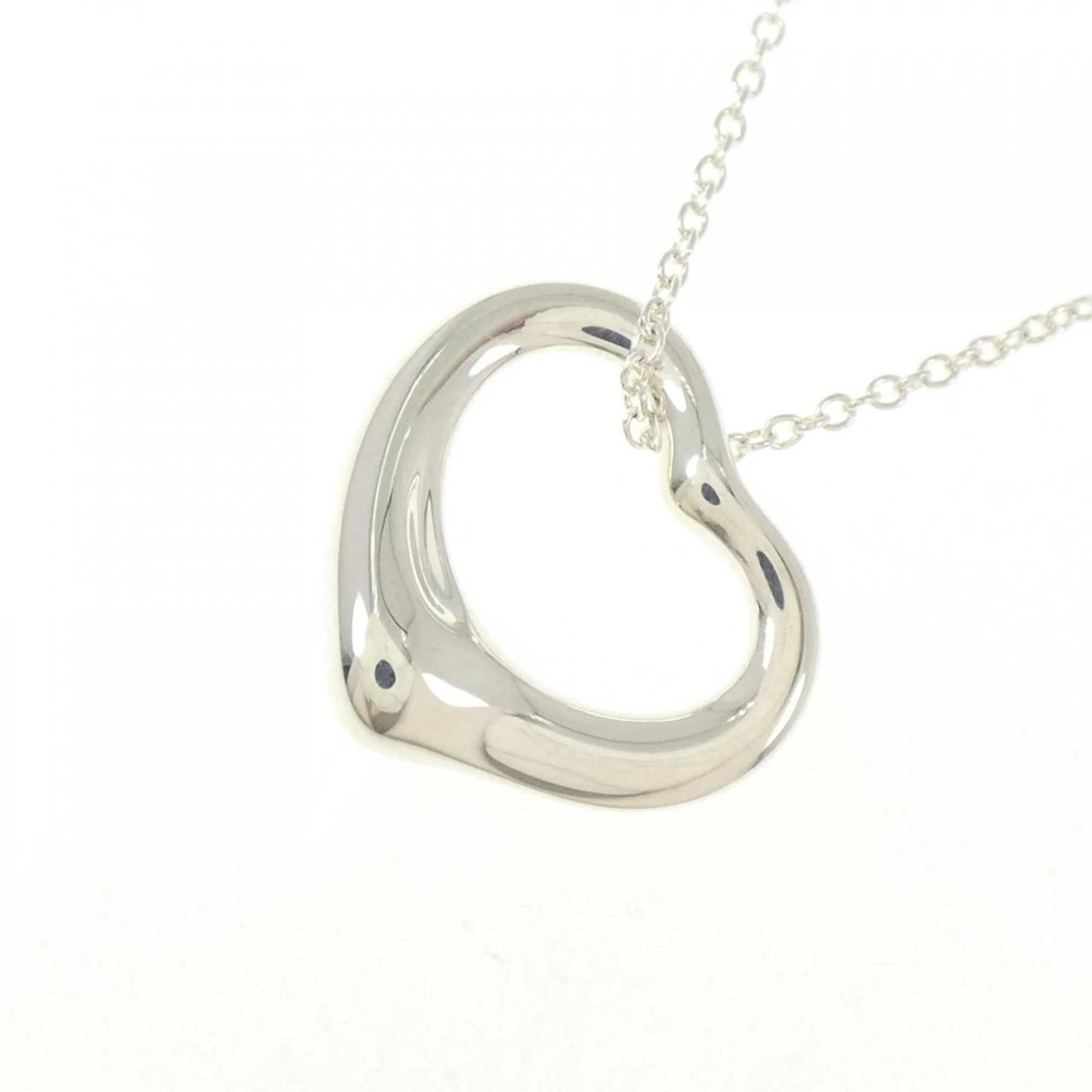Open Heart Pendant Necklace Sterling Silver 14.5mm - Image 3